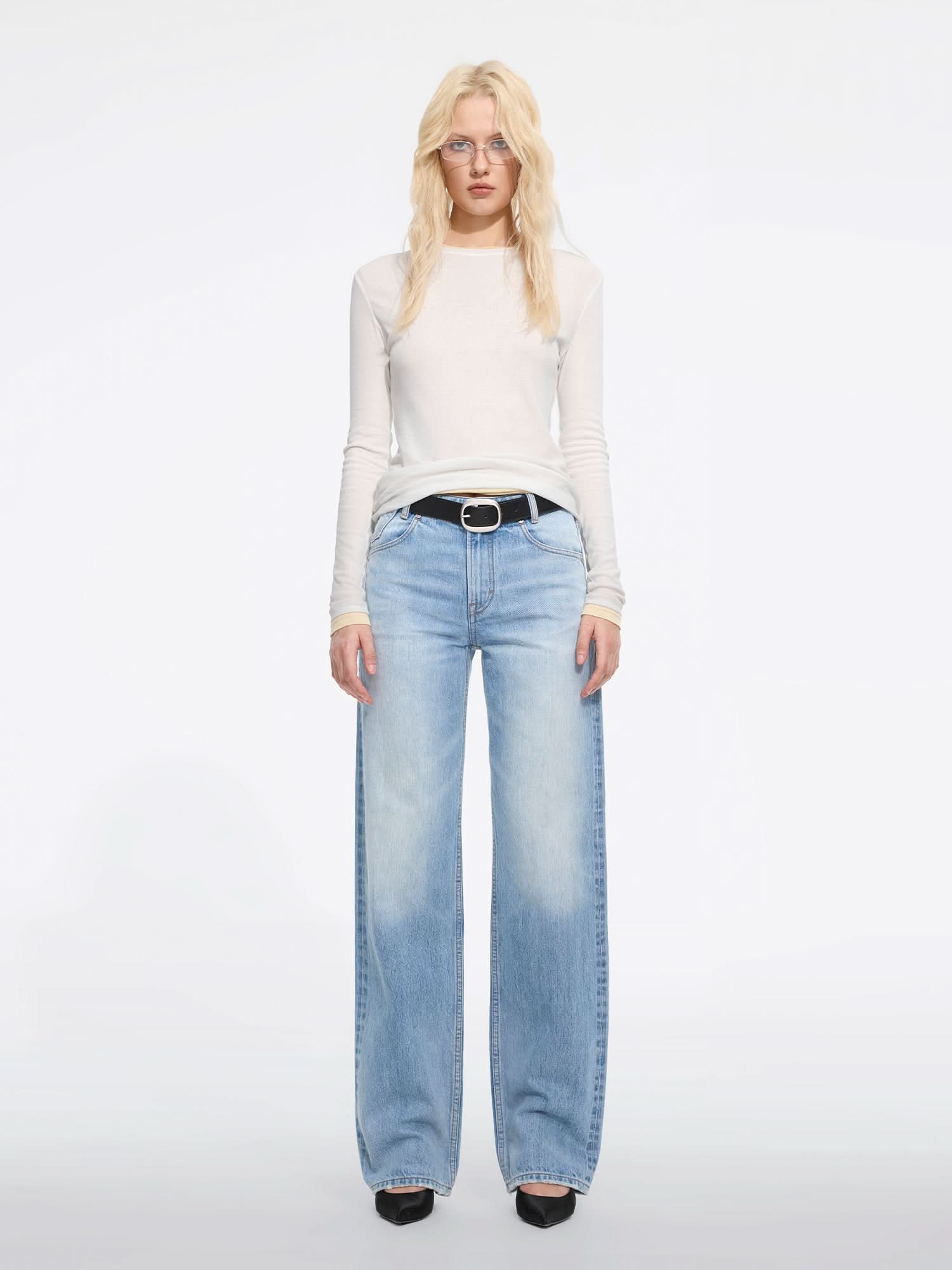 Straight-leg Denim Jeans