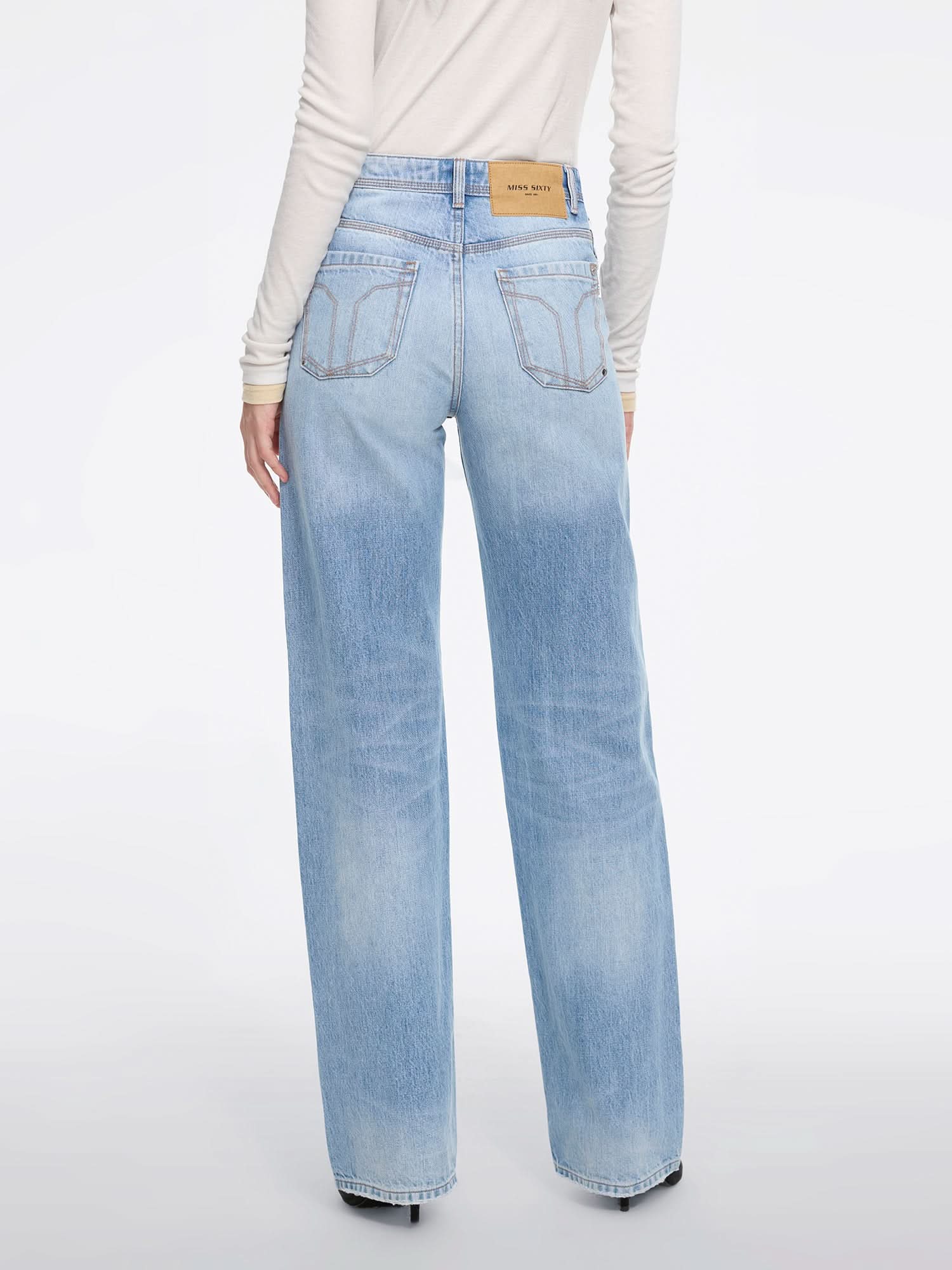 Straight-leg Denim Jeans
