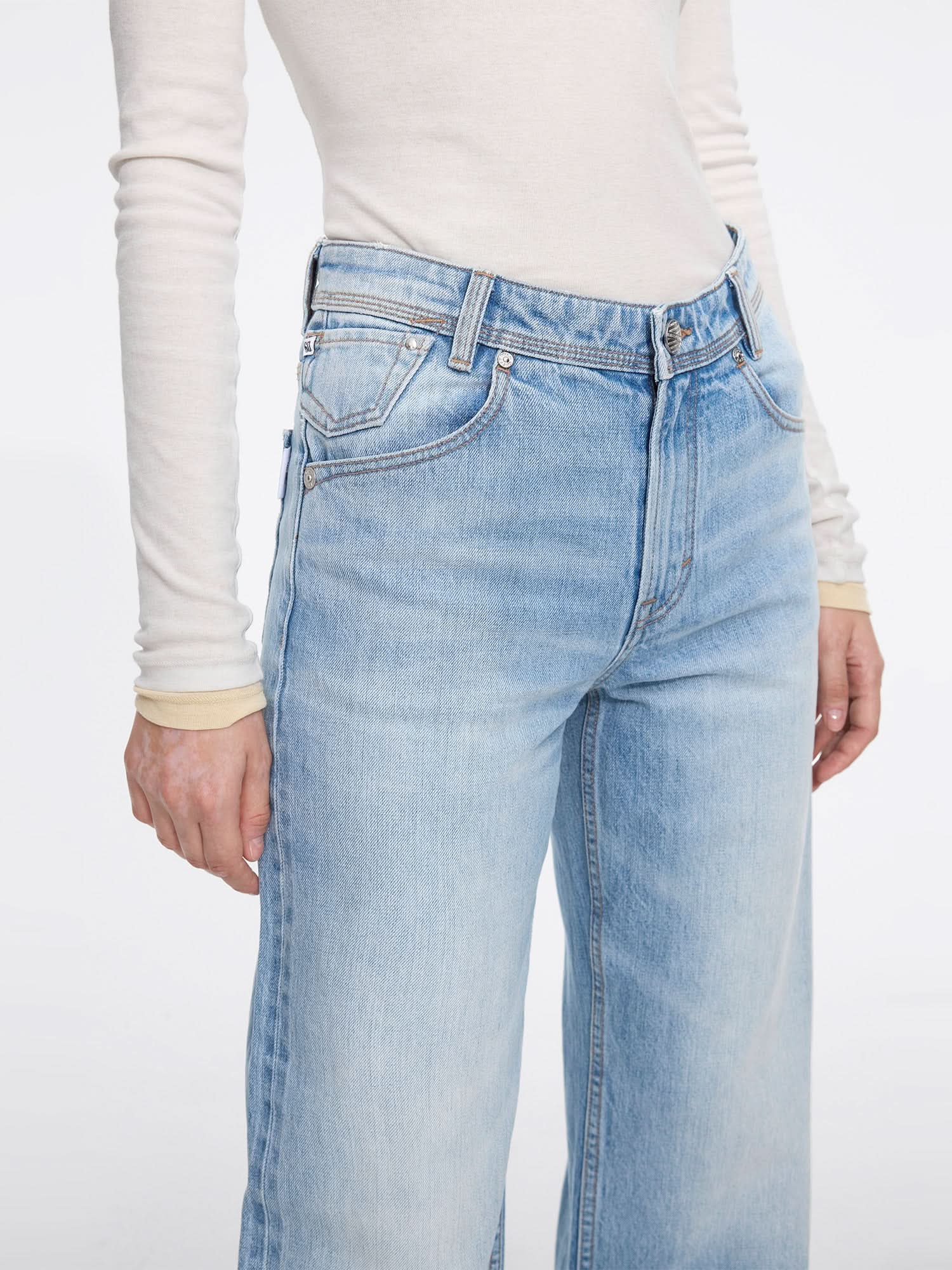 Straight-leg Denim Jeans