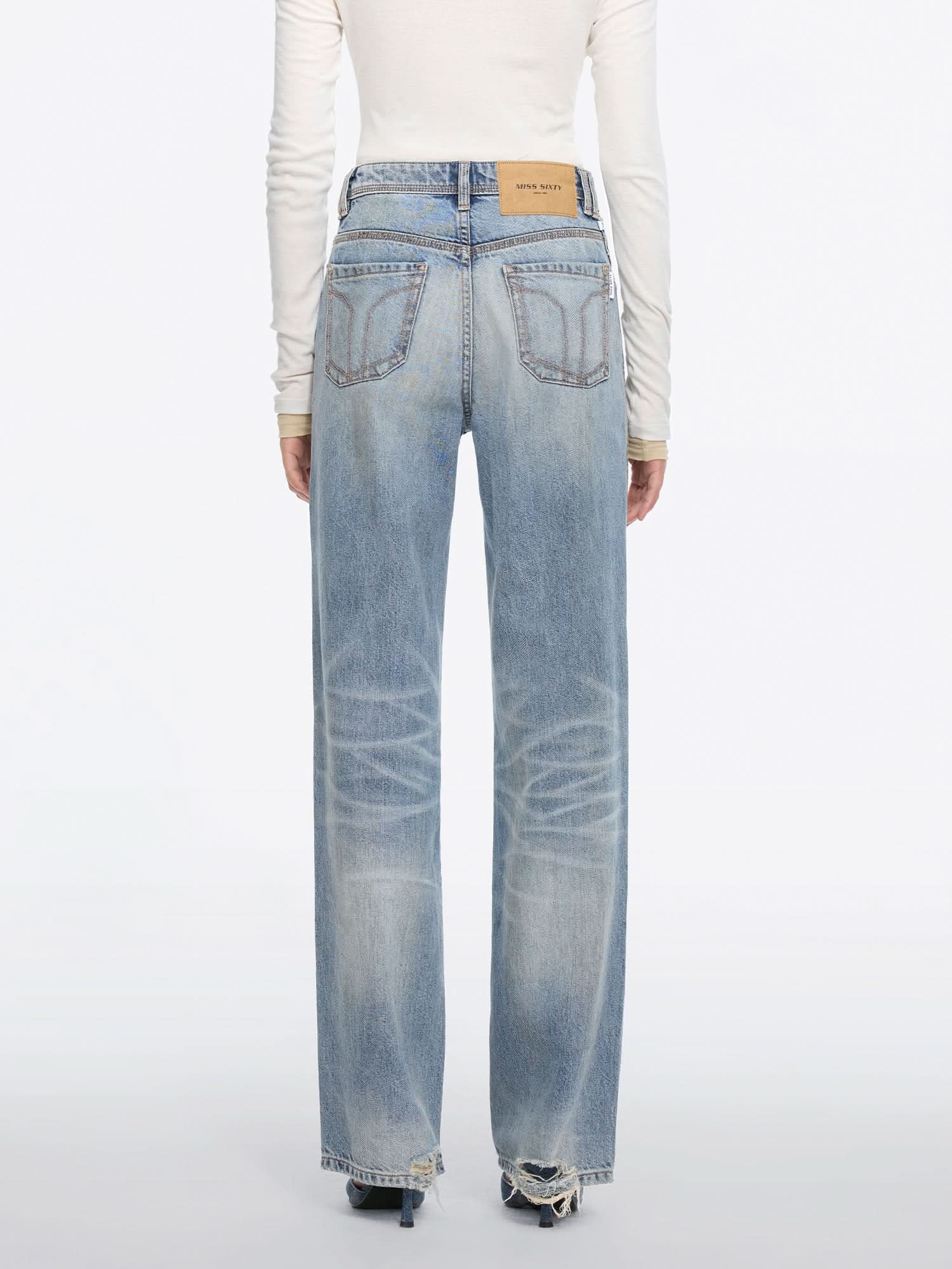 Straight-leg Denim Jeans