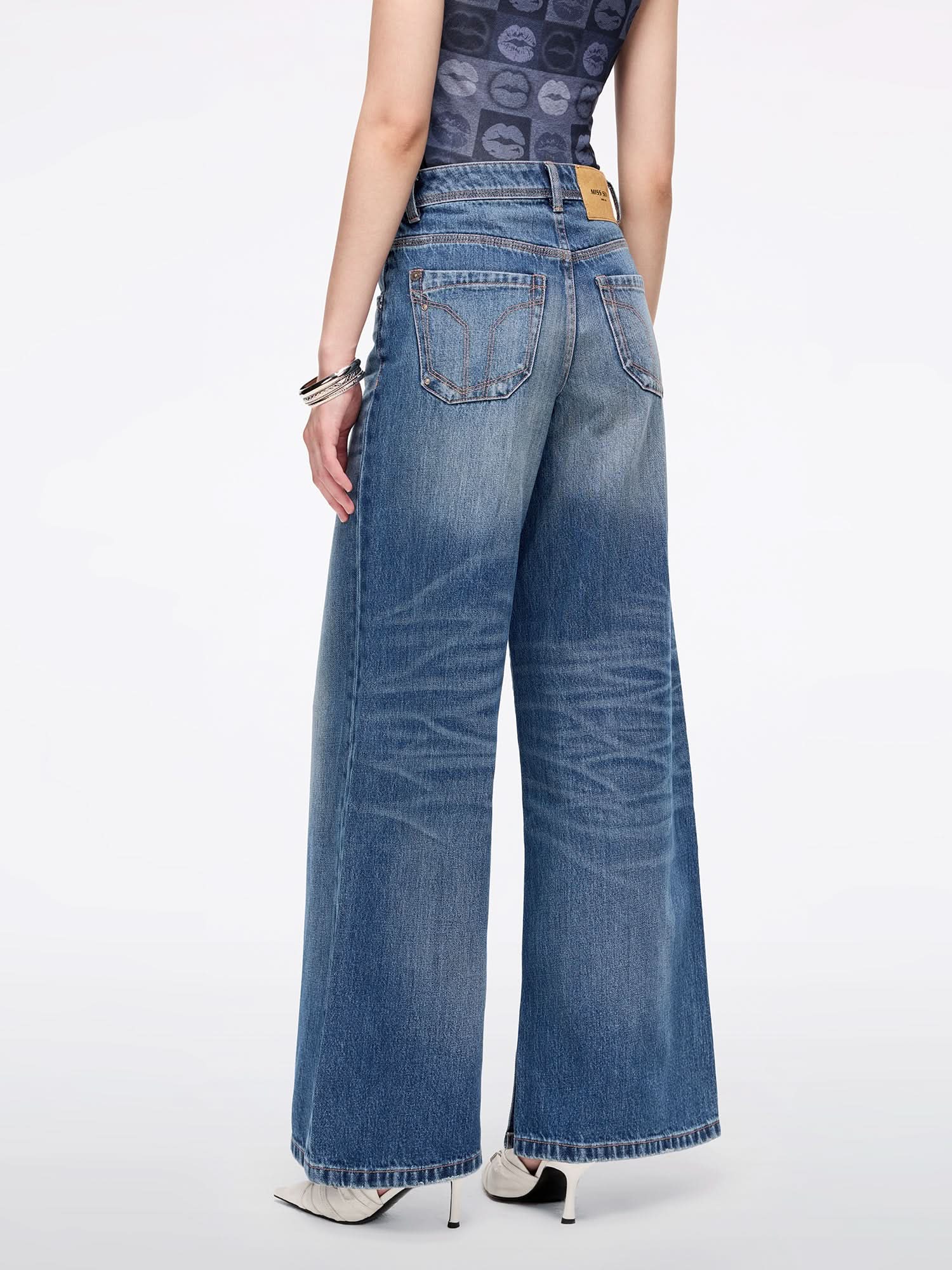Wide-leg Denim Jeans