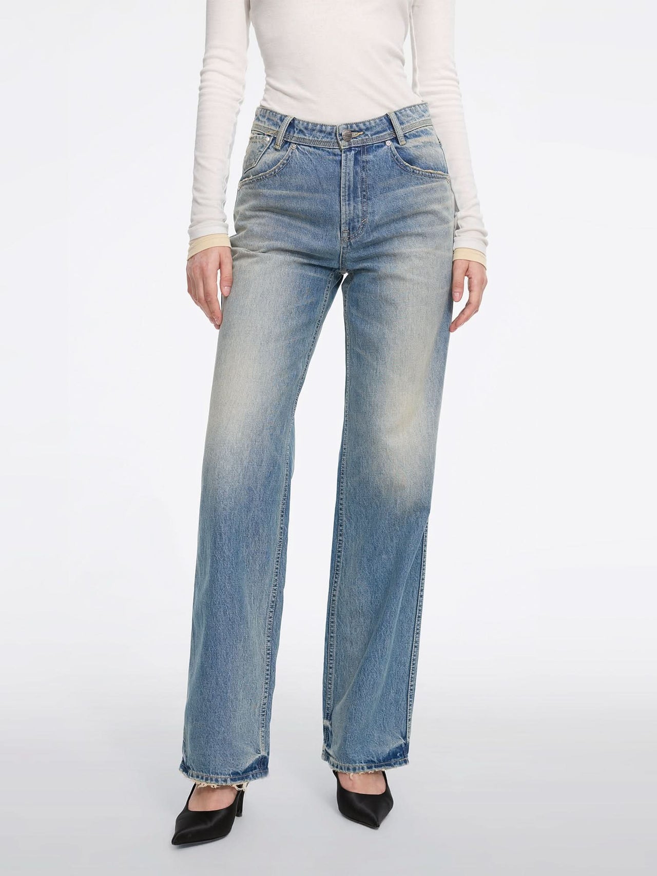 Straight-leg Denim Jeans