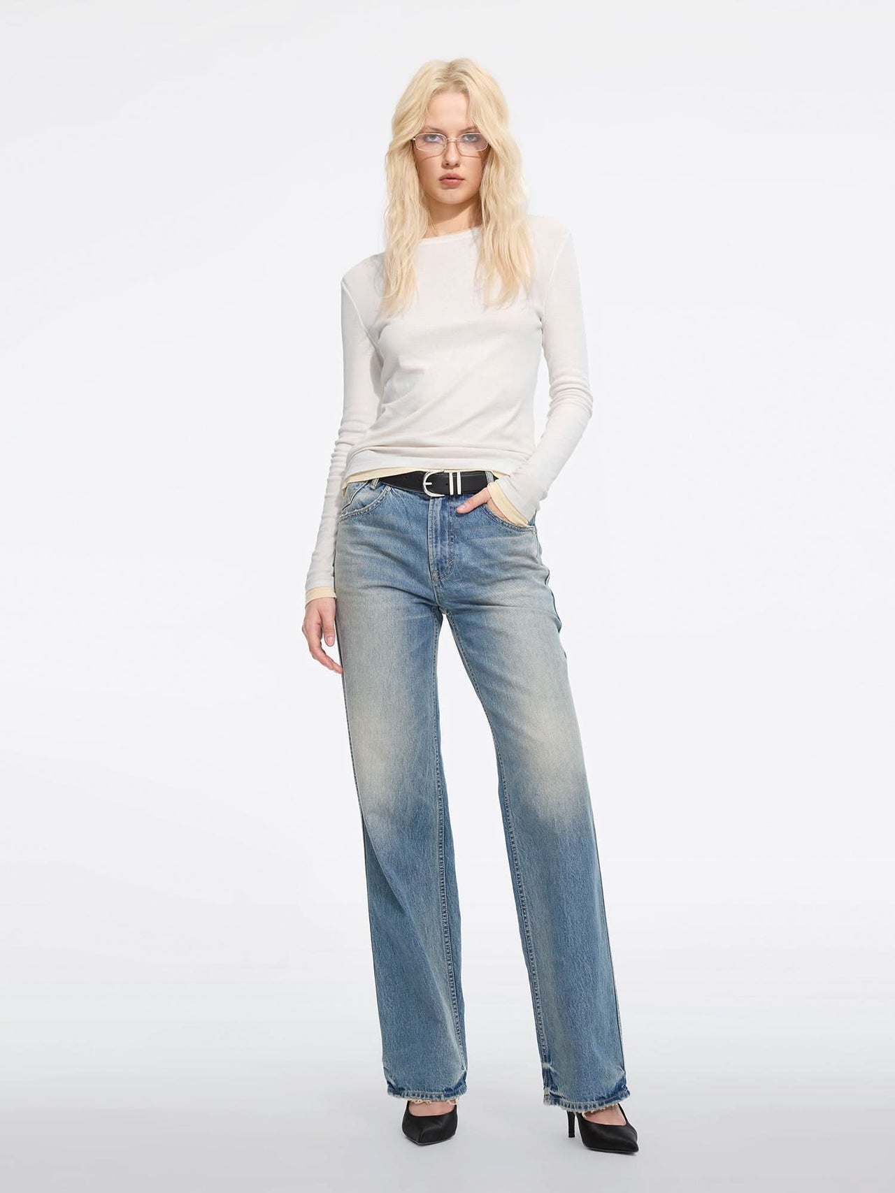 Straight-leg Denim Jeans