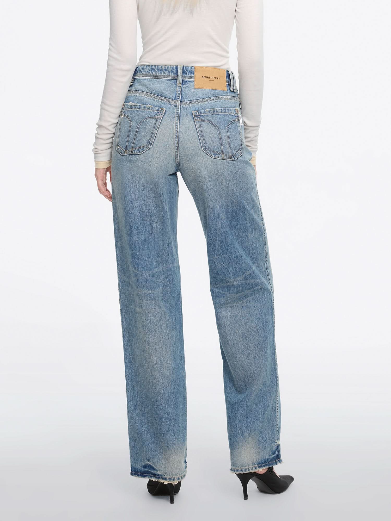Straight-leg Denim Jeans