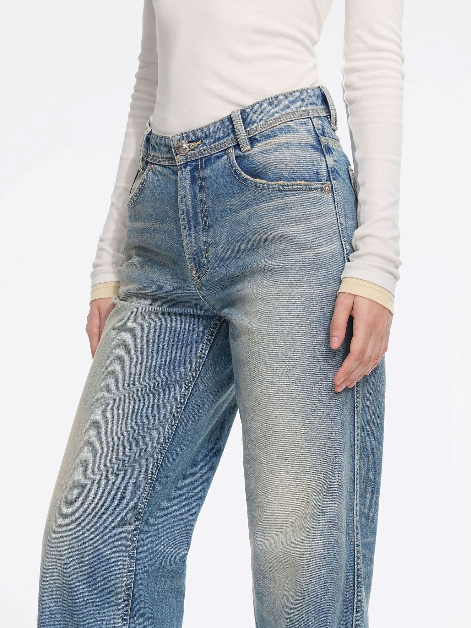 Straight-leg Denim Jeans