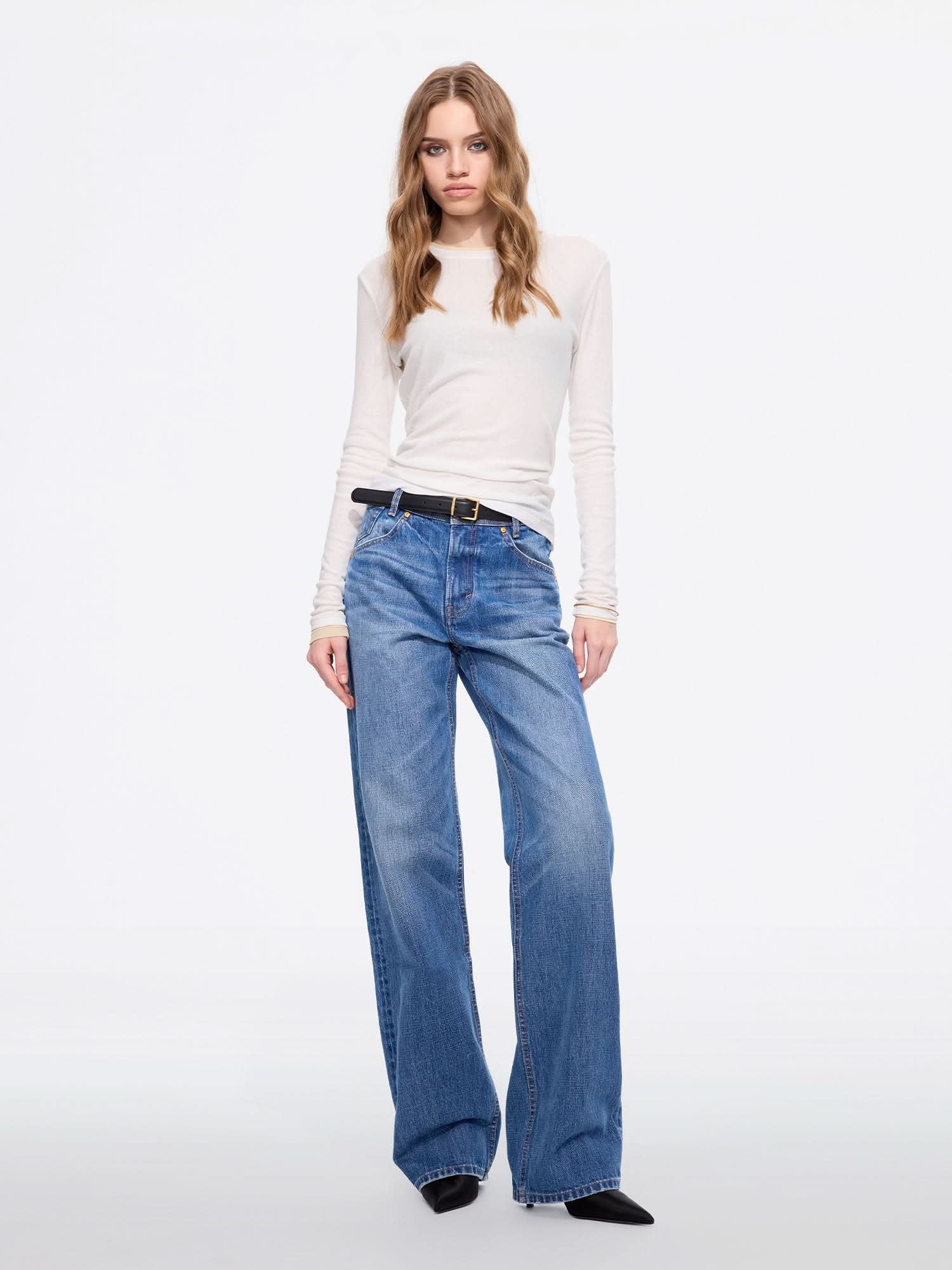Straight-leg Denim Jeans