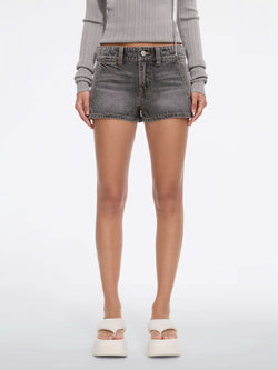 Straight-Leg Denim Shorts