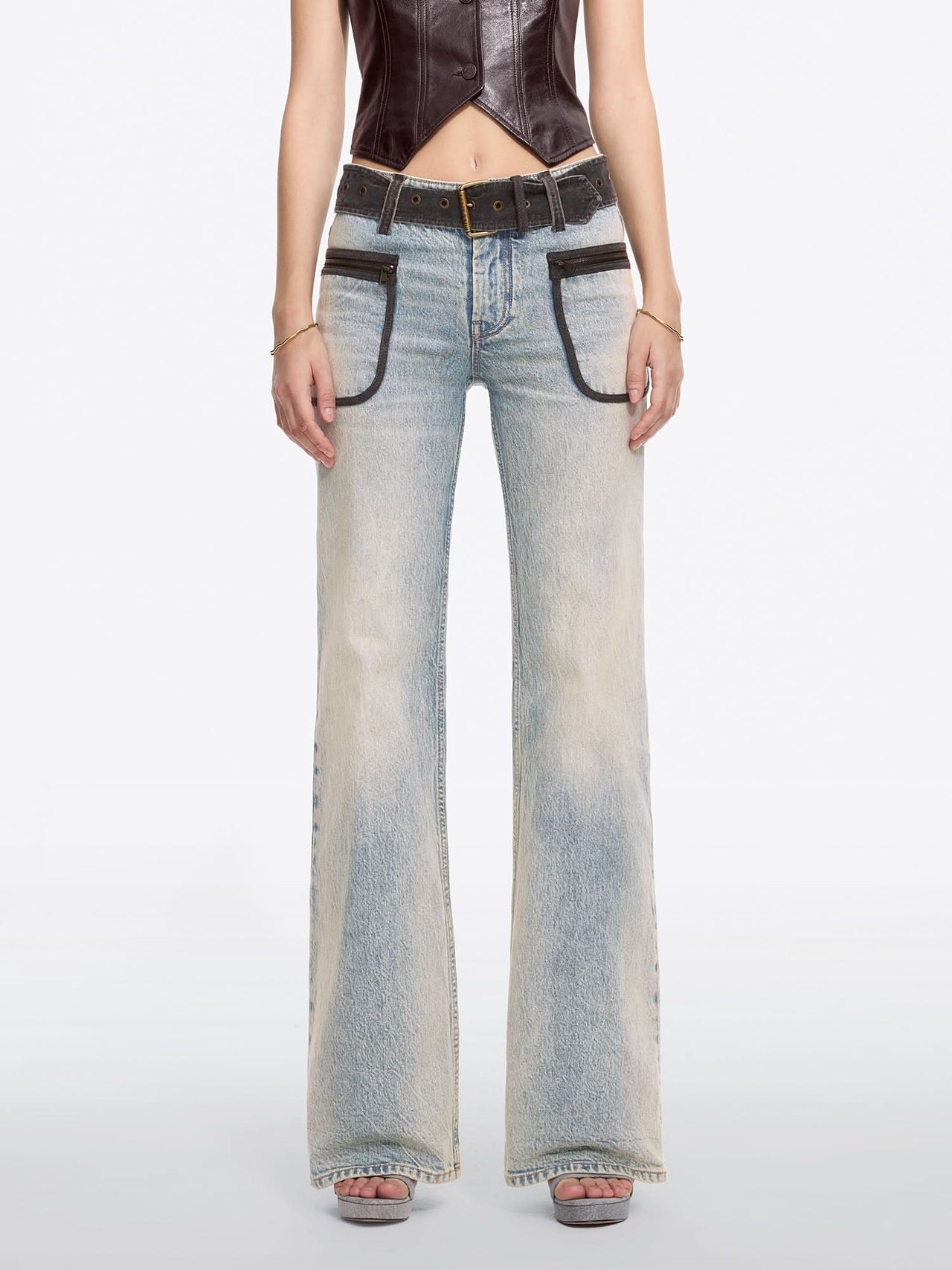 Flared Jeans With Belt