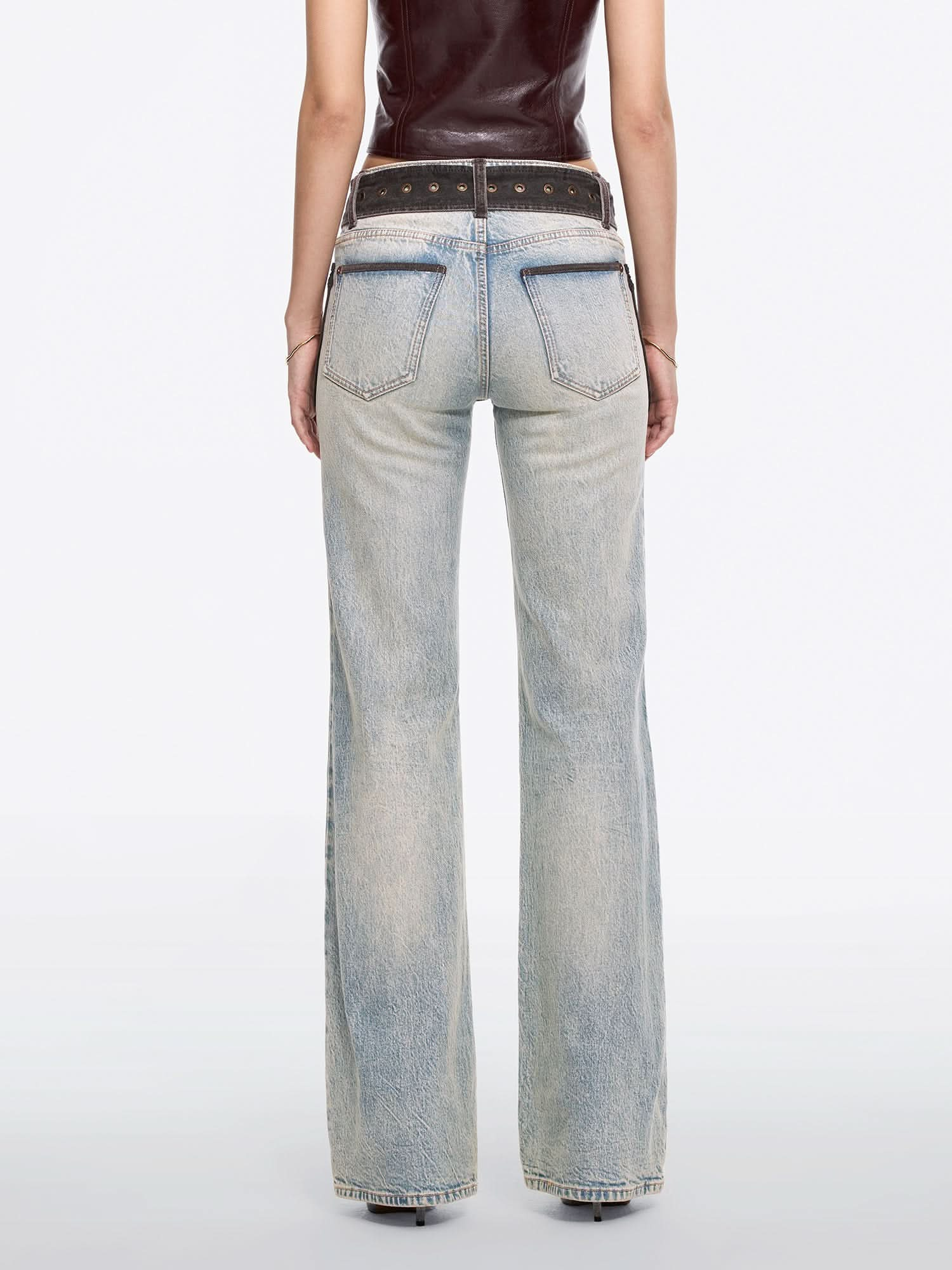 Flared Jeans With Belt