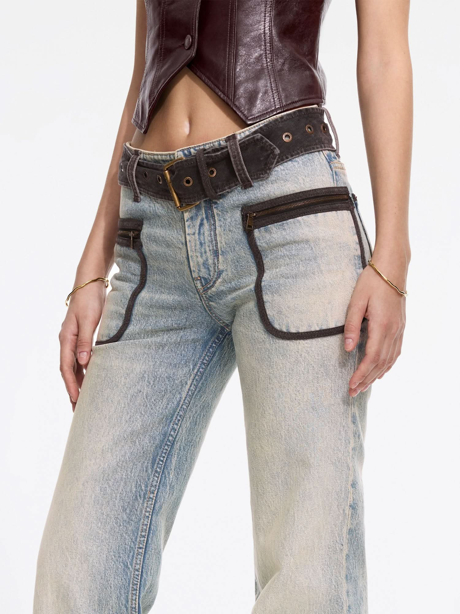 Flared Jeans With Belt