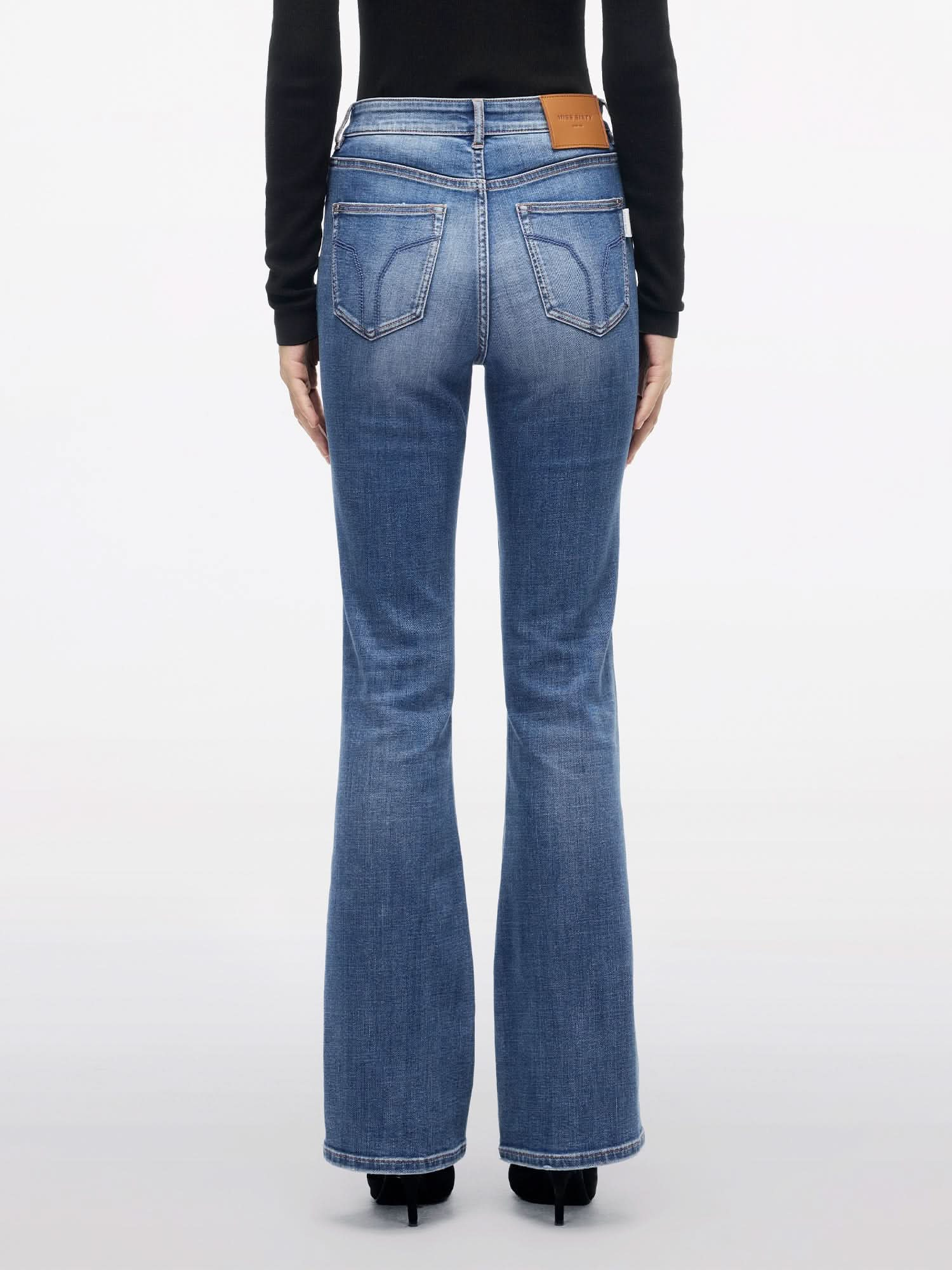 MID-WAIST FLARED JEANS