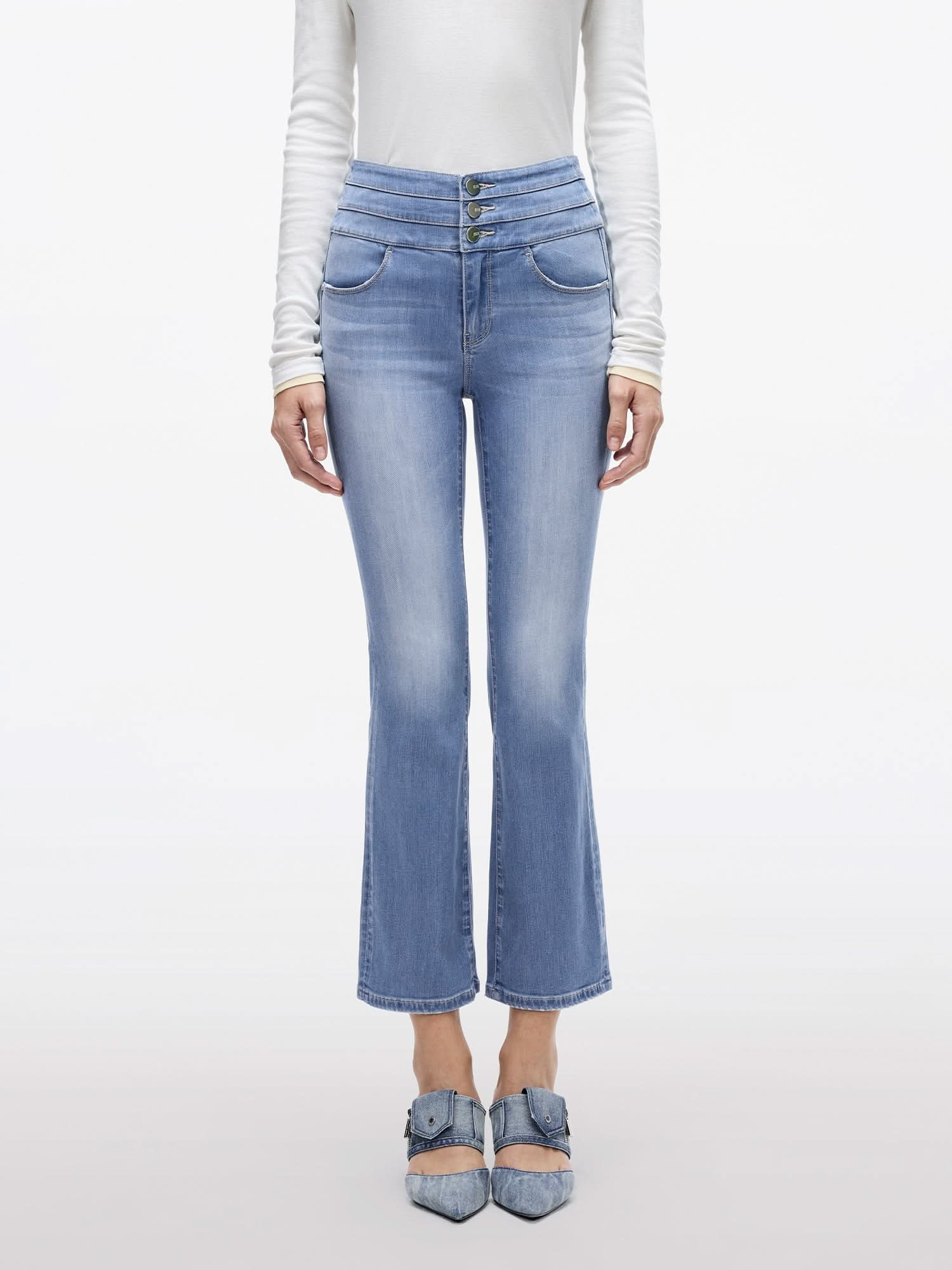 High Waisted Flared Jeans