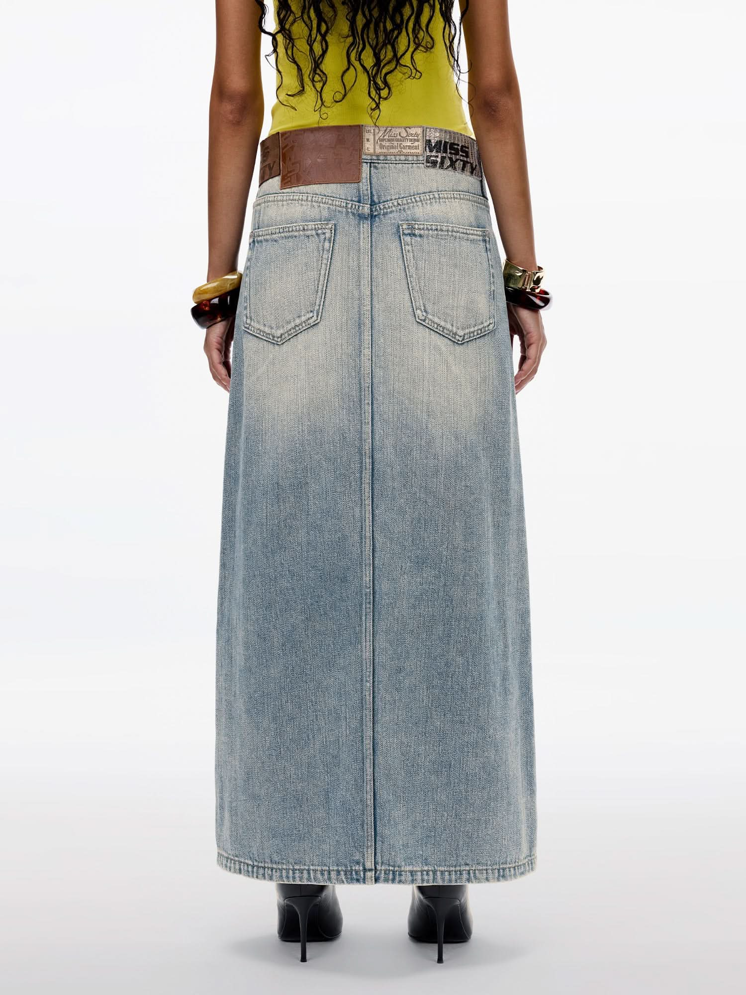 Slit Denim Skirt