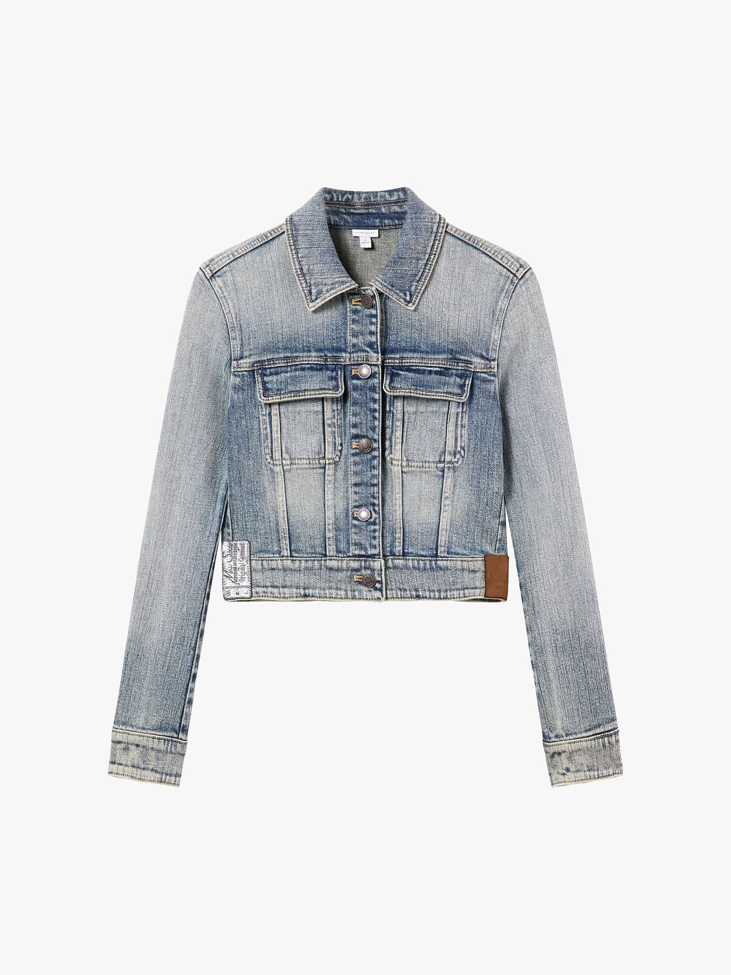 Vintage Wash Cropped Denim Jacket