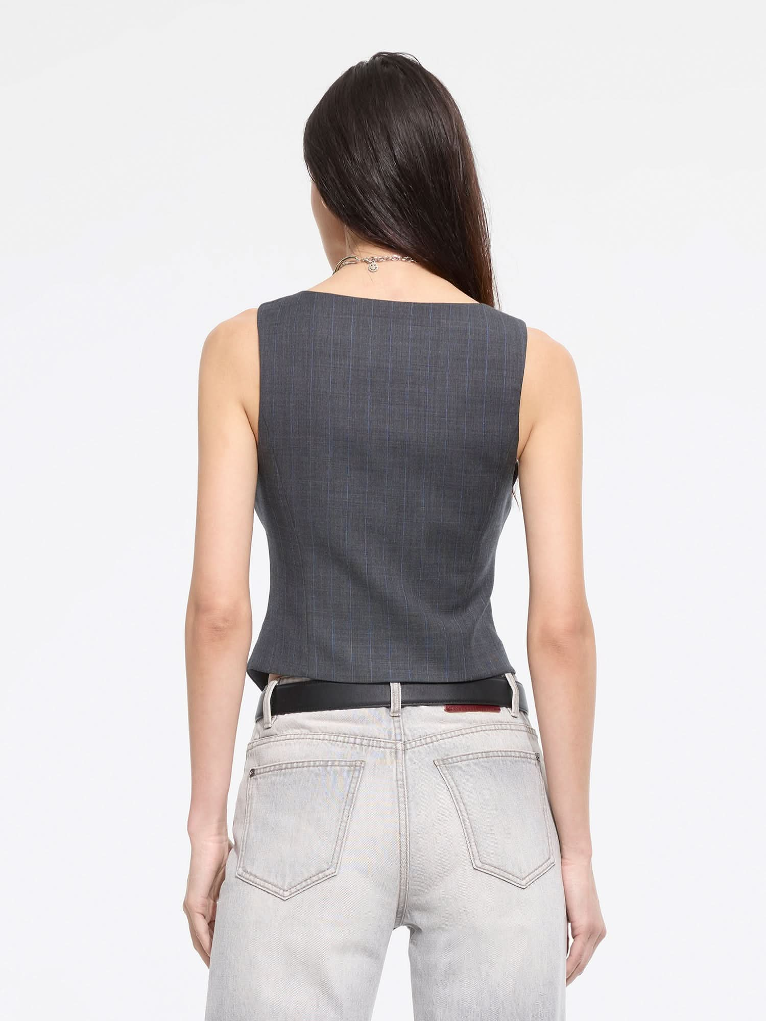 Double-Breasted Wool Blend Vest