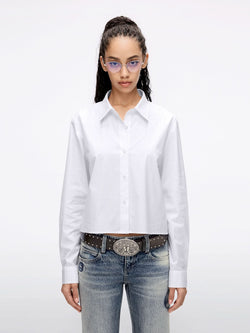 Full-Width Rhinestone Cropped Shirt