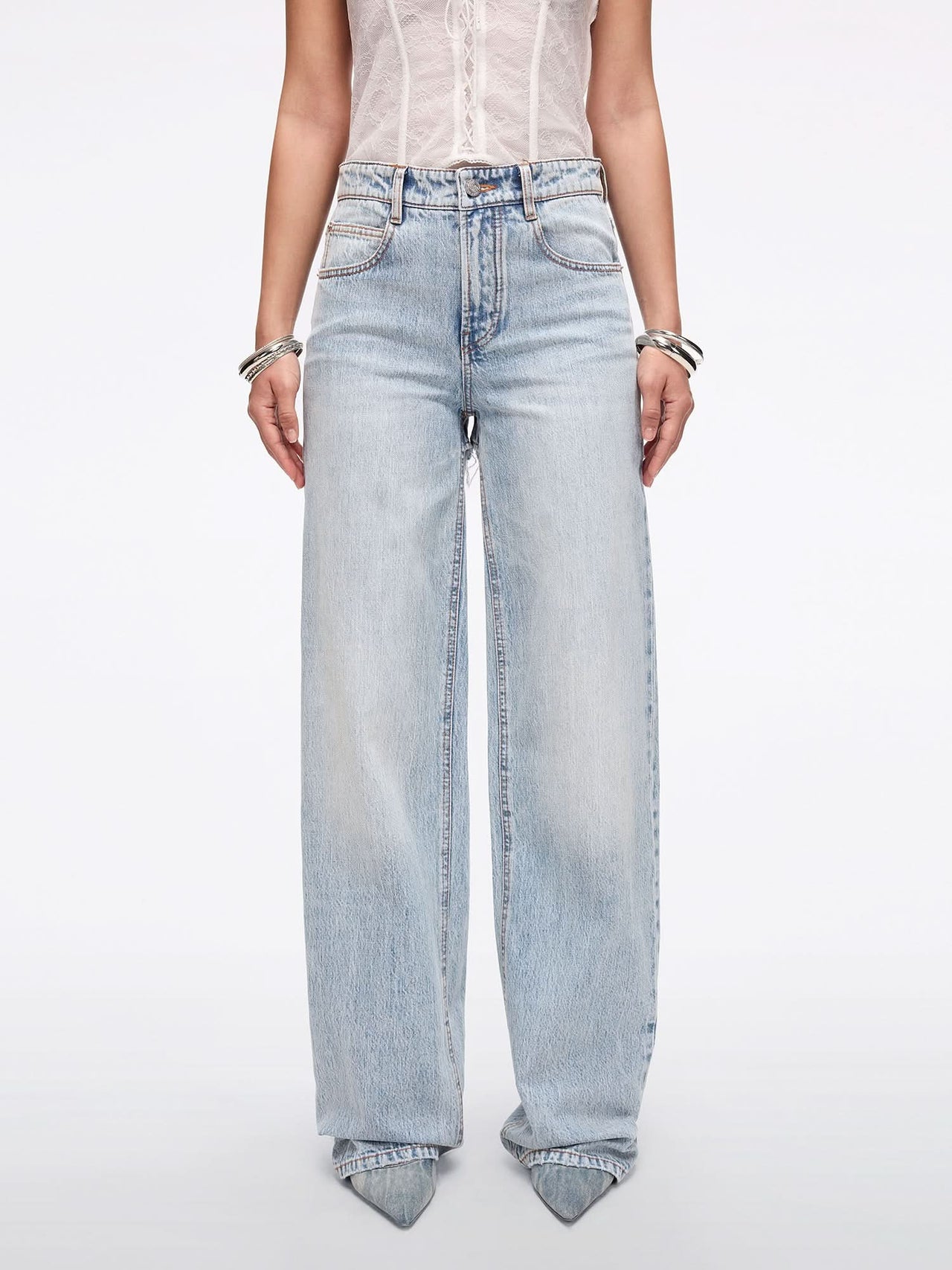 Ripped Straight-Leg Jeans