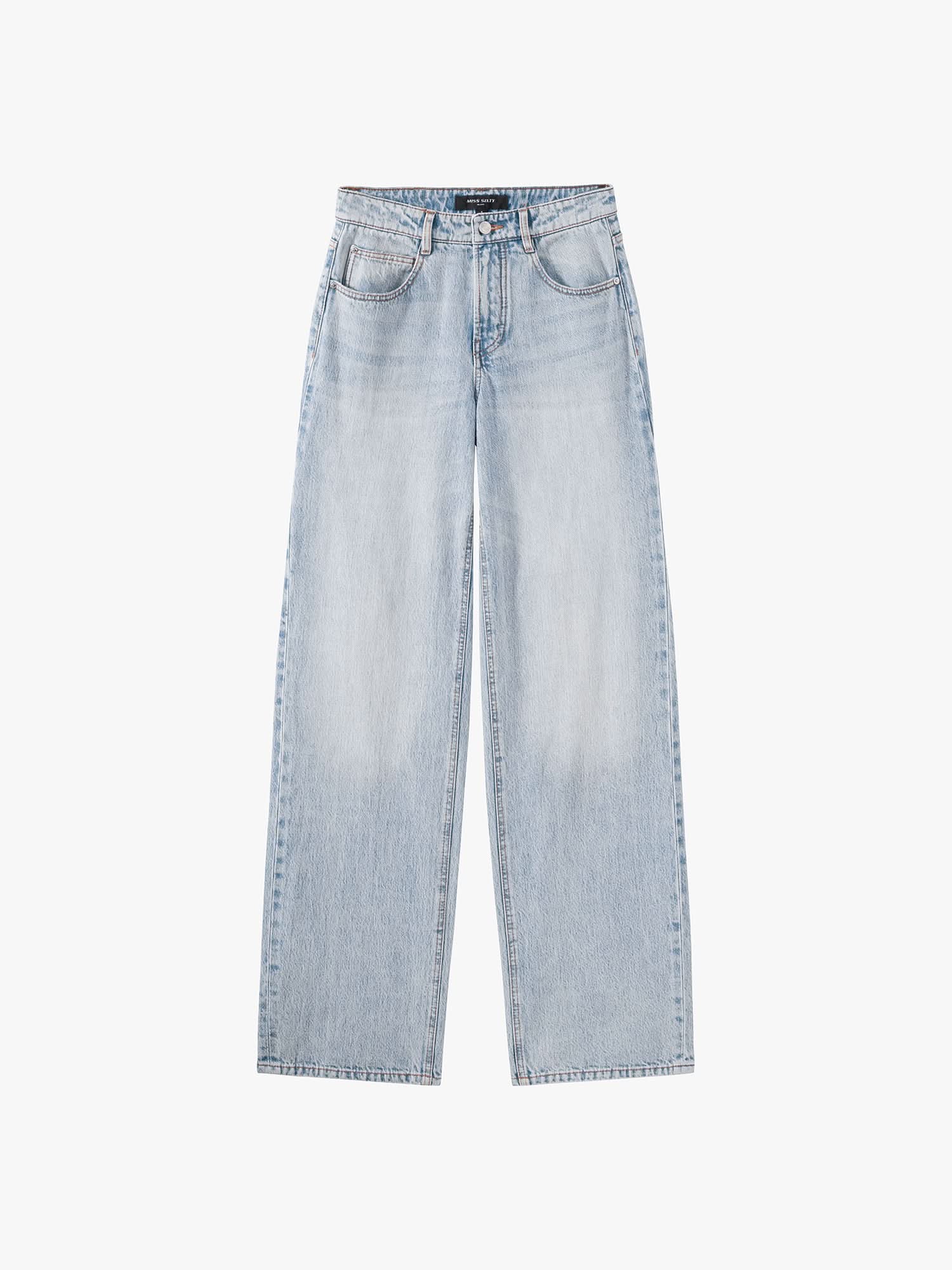 Ripped Straight-Leg Jeans
