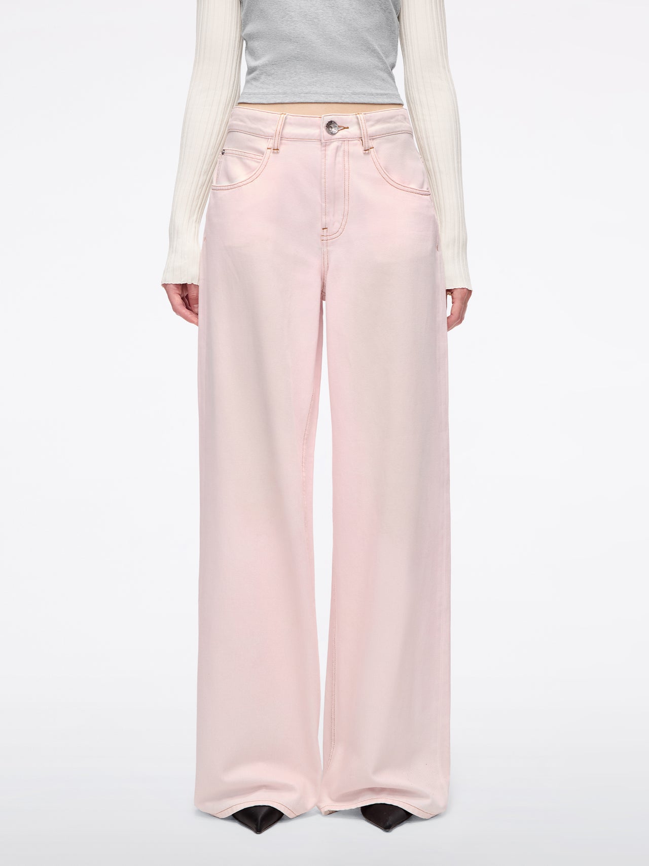 Wide-Leg Denim Jeans