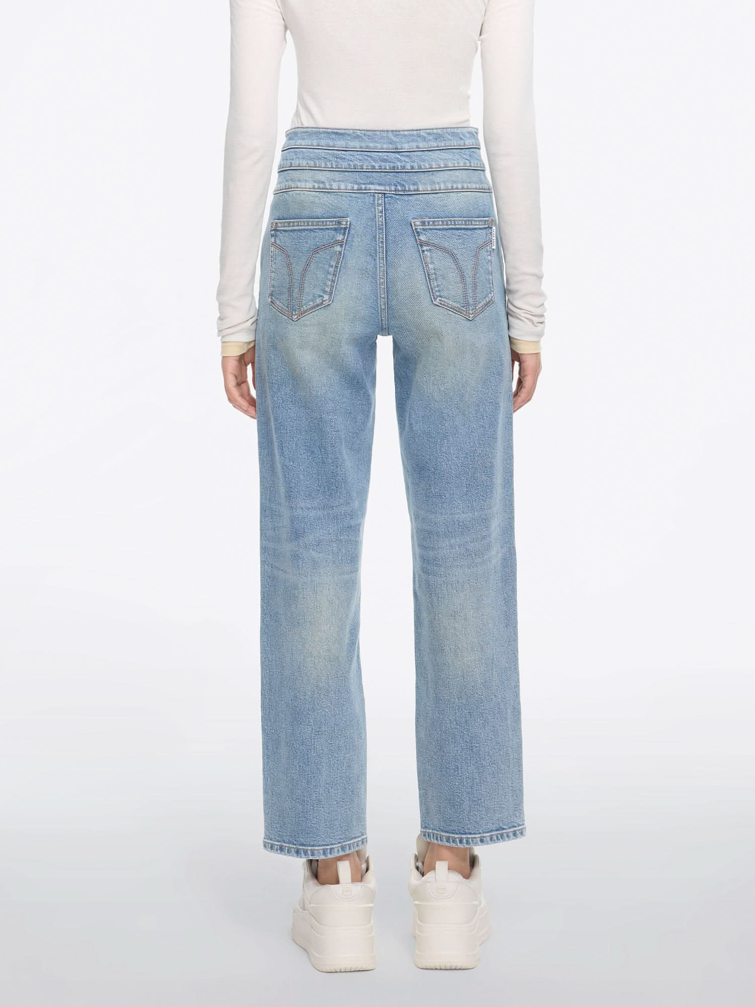 High Waisted Straight-Leg Jeans