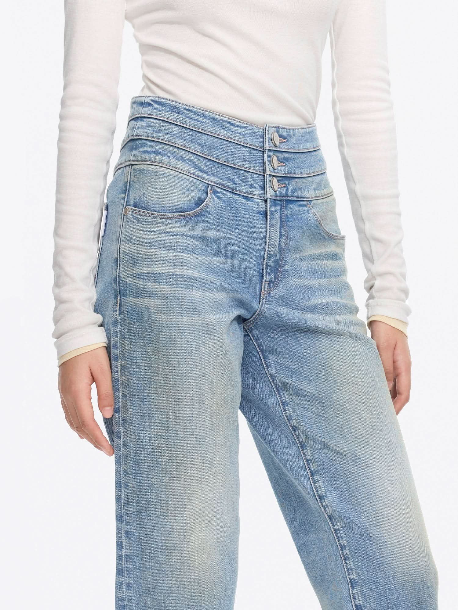 High Waisted Straight-Leg Jeans