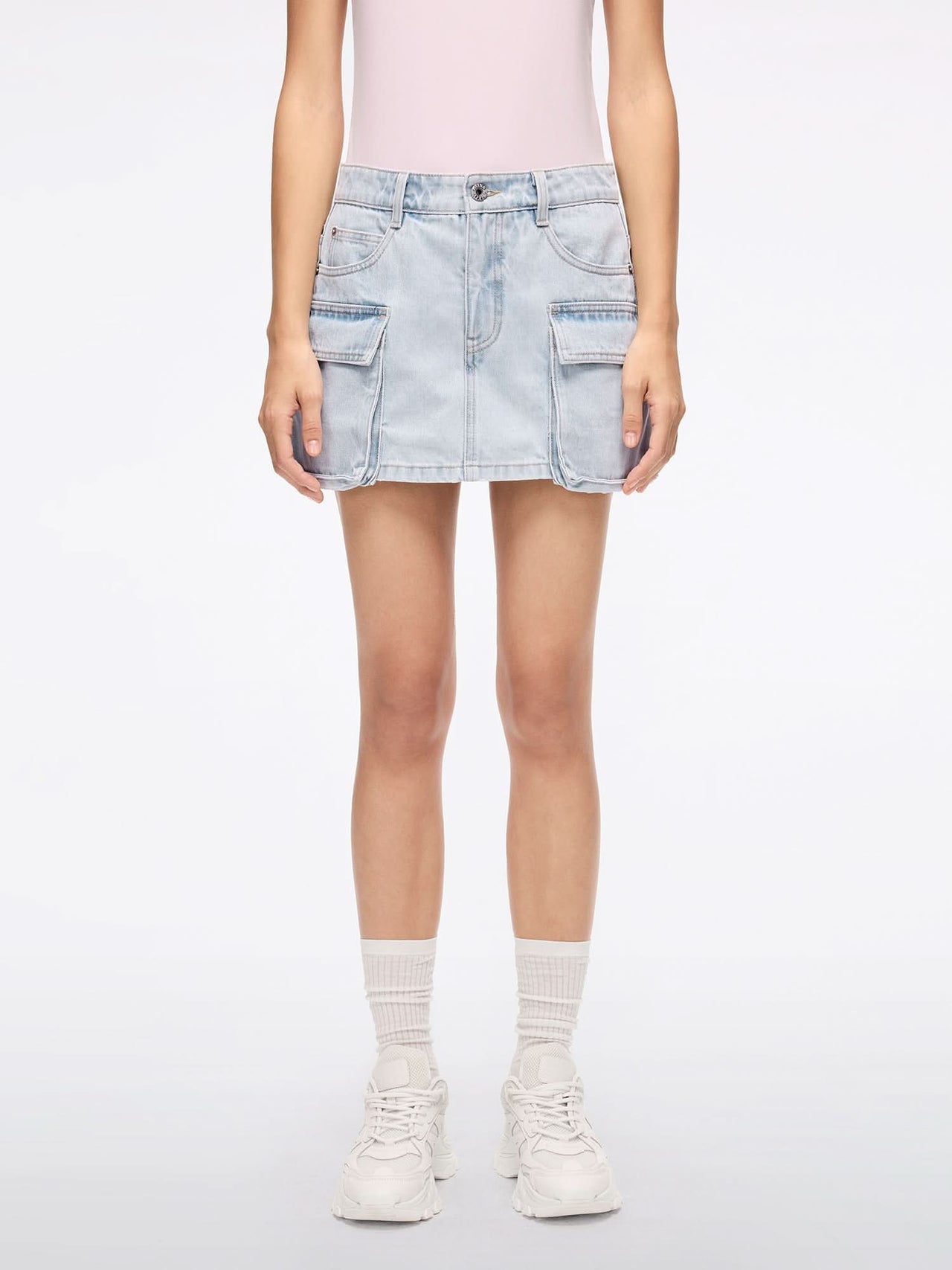 Utility-Style Denim Shorts