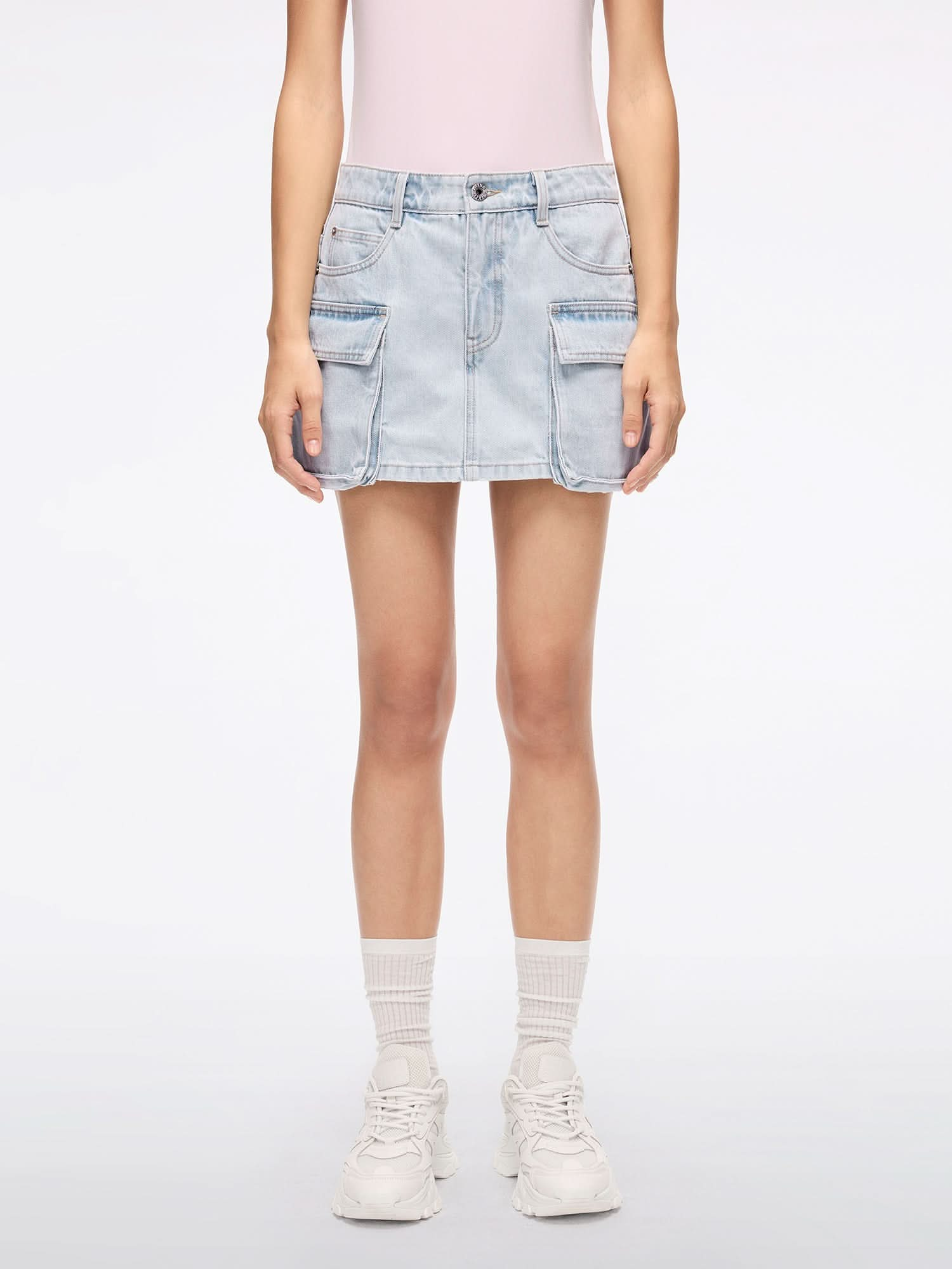 Utility-Style Denim Shorts