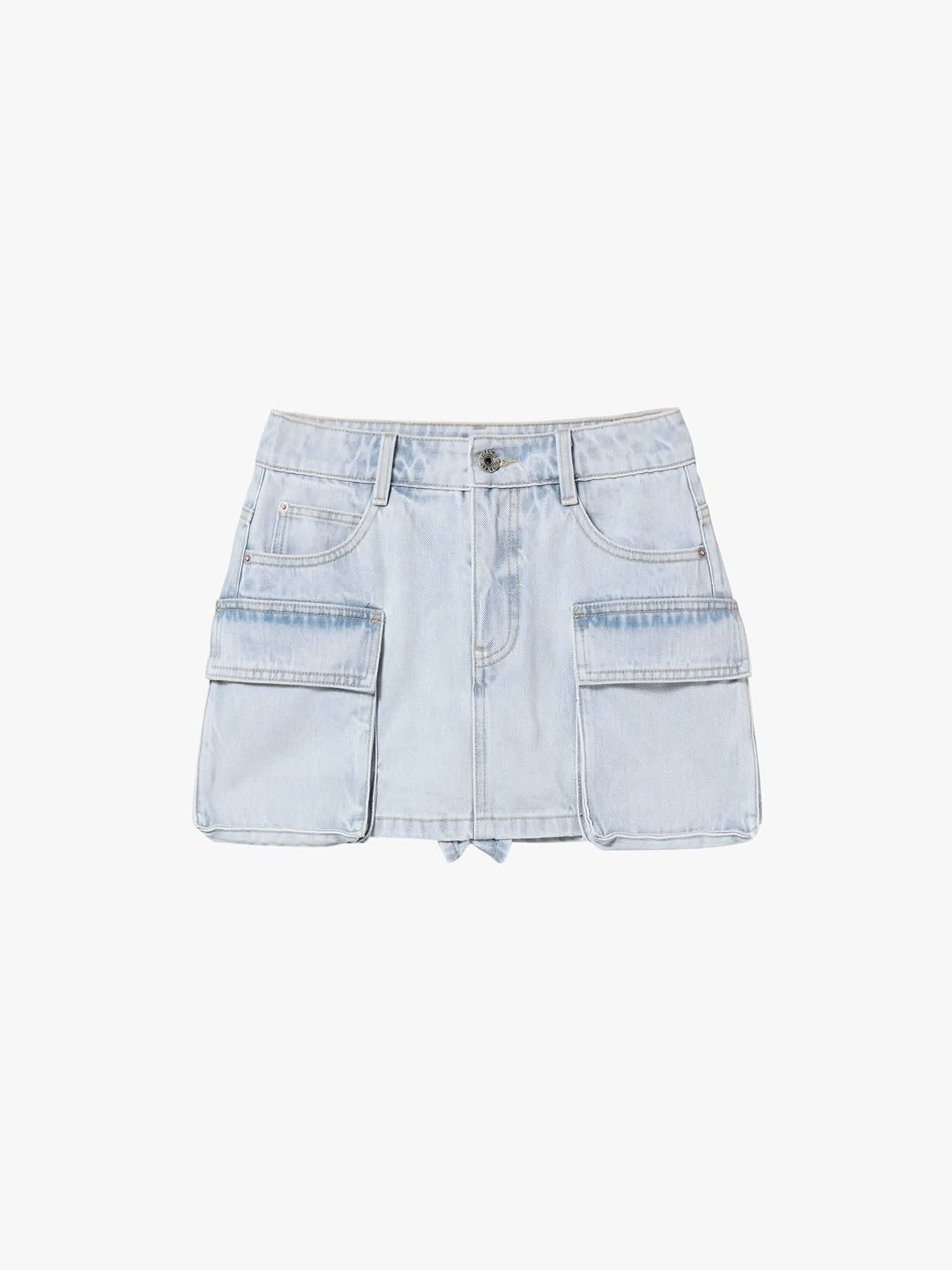 Utility-Style Denim Shorts