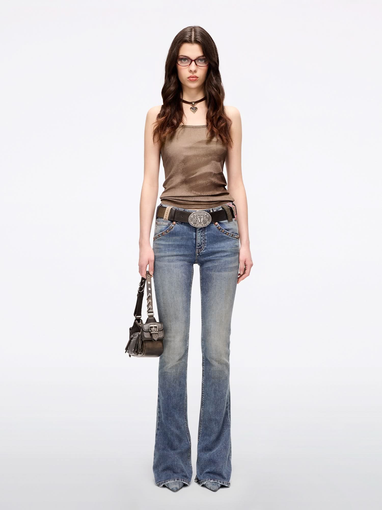 Slim-Fit Lip Print Tank Top