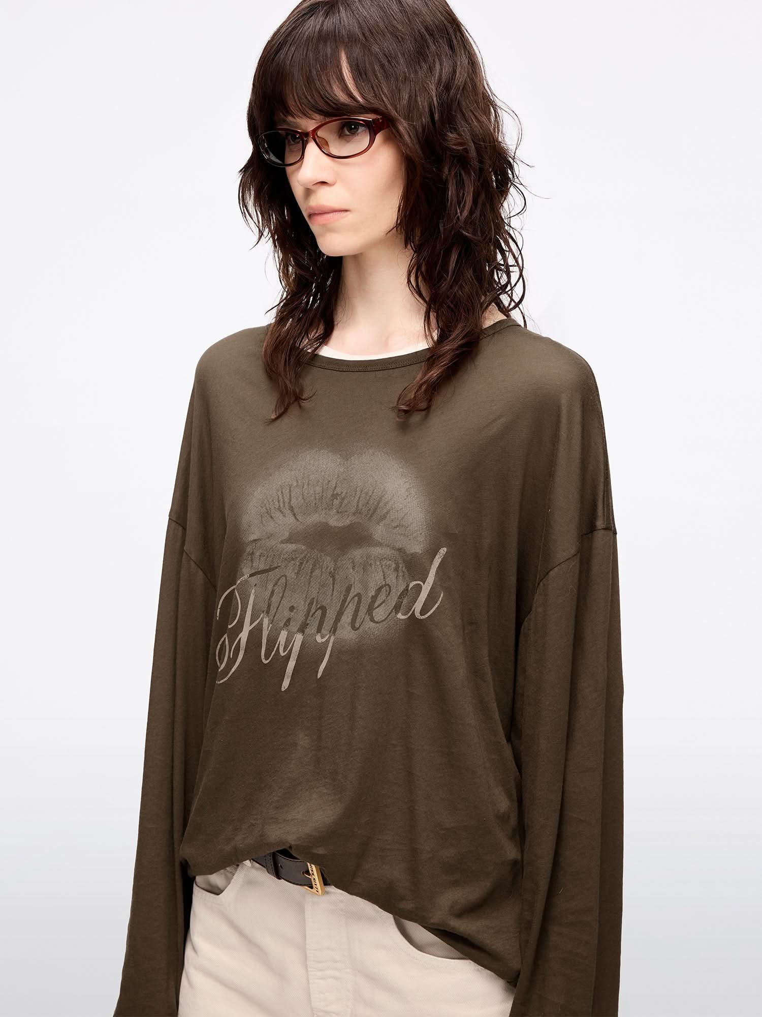 Oversized Lip Print T-Shirt