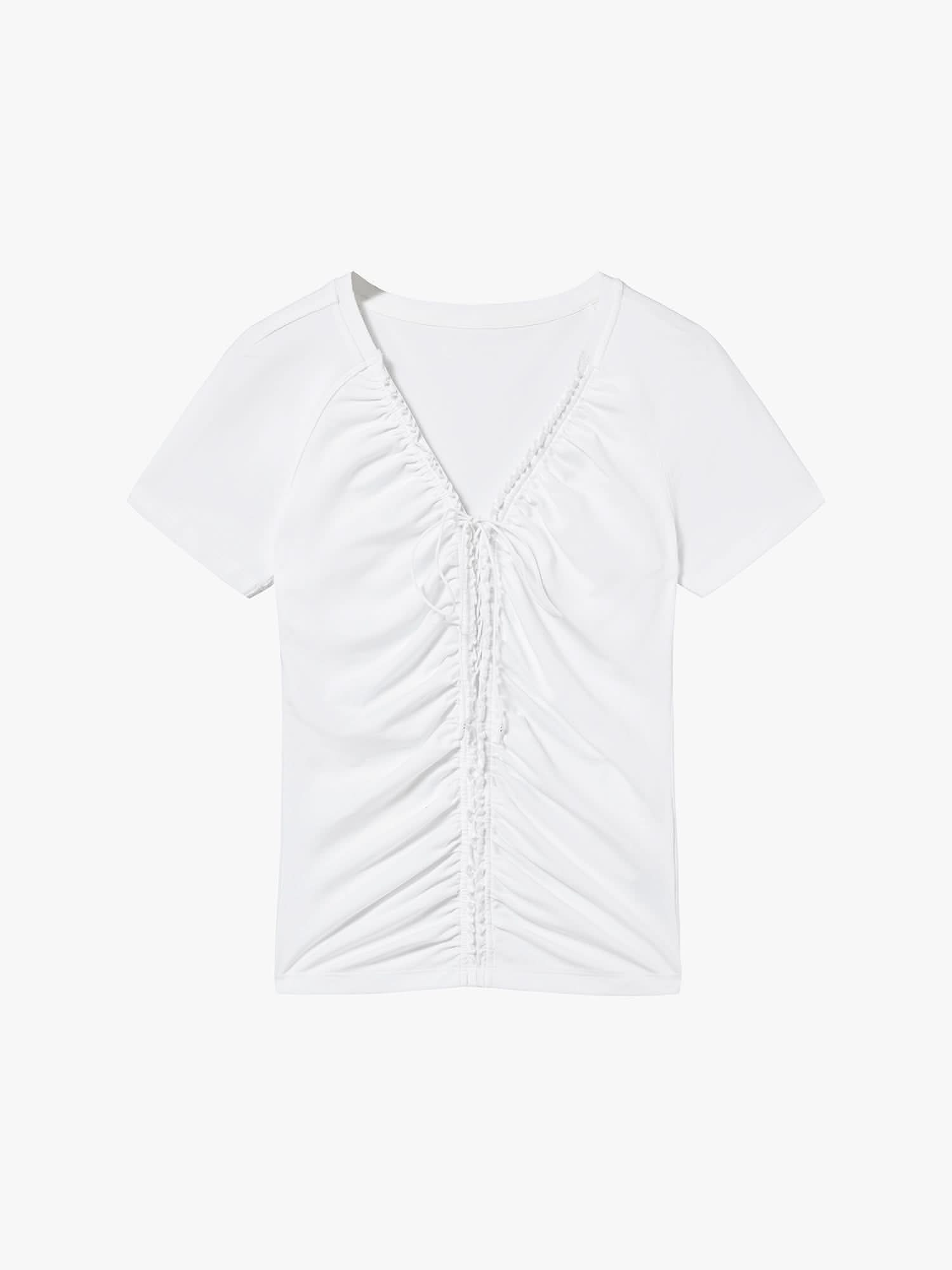 Lace-Up Cropped T-Shirt