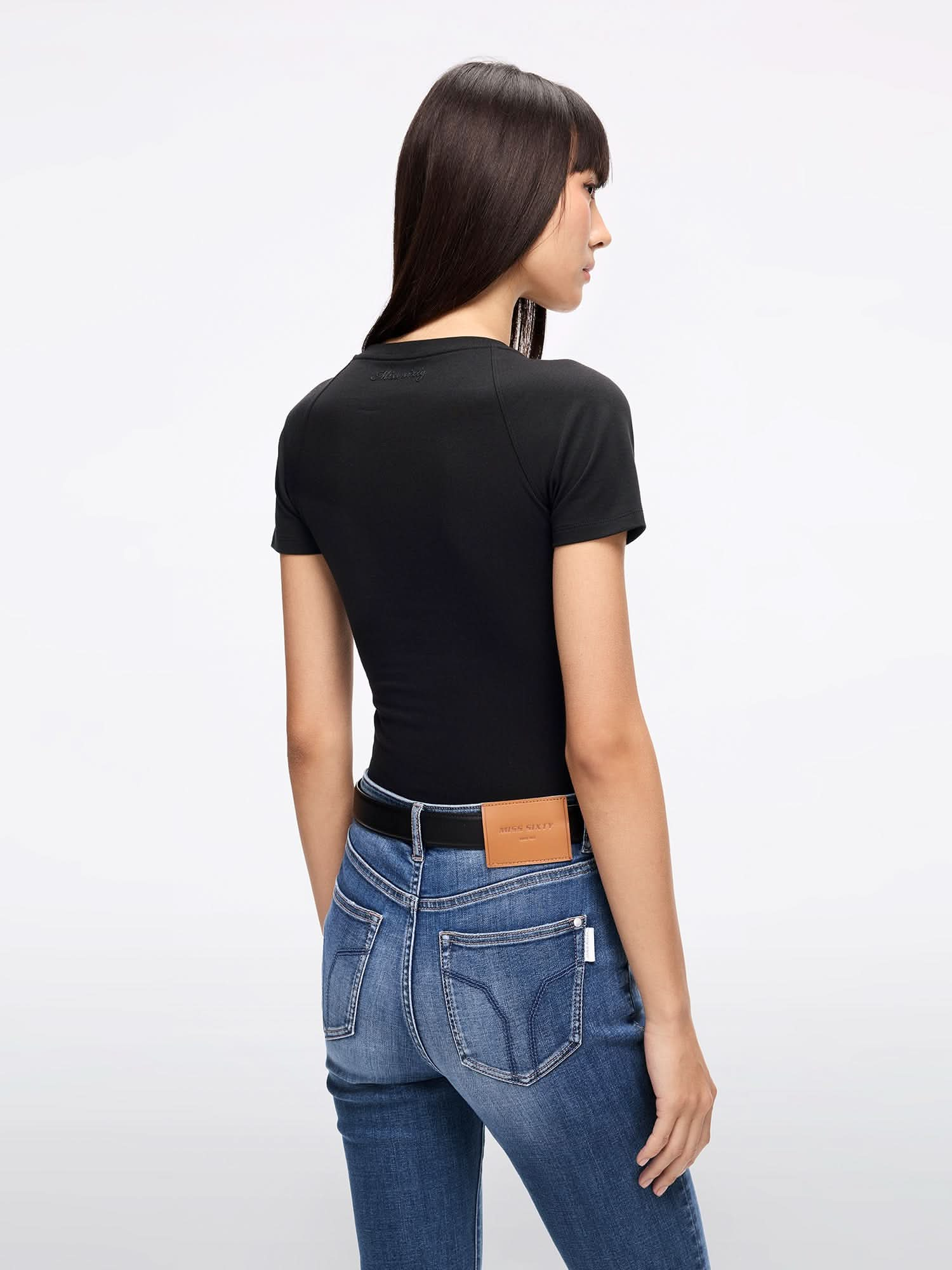 Lace-Up Cropped T-Shirt