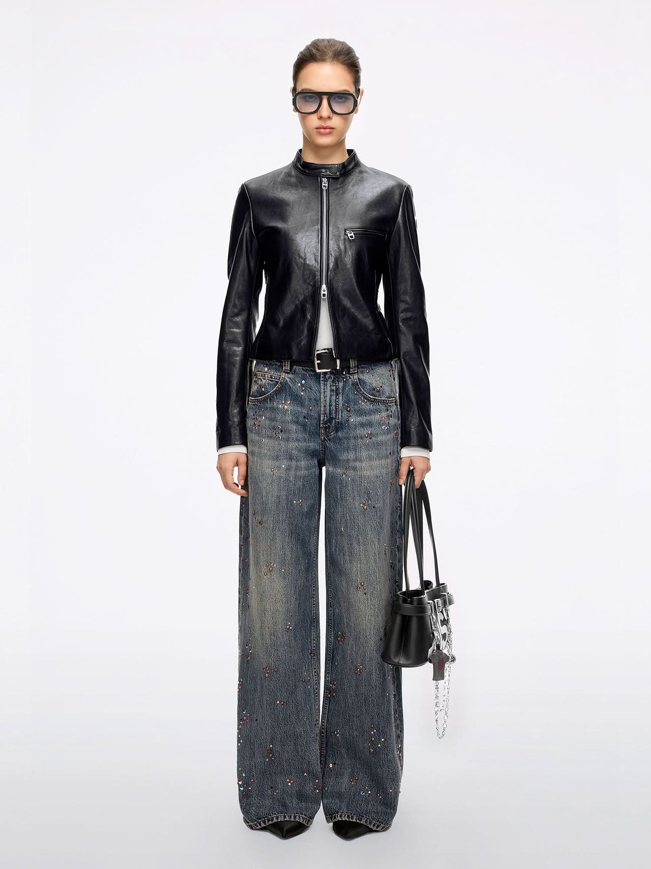 Rhinestone Loose-Fit Jeans