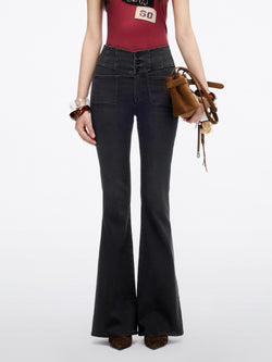 High Waisted Flared Jeans-ALICE