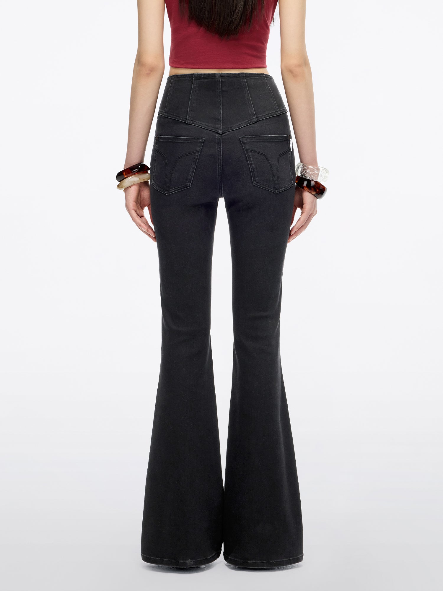 High Waisted Flared Jeans-ALICE