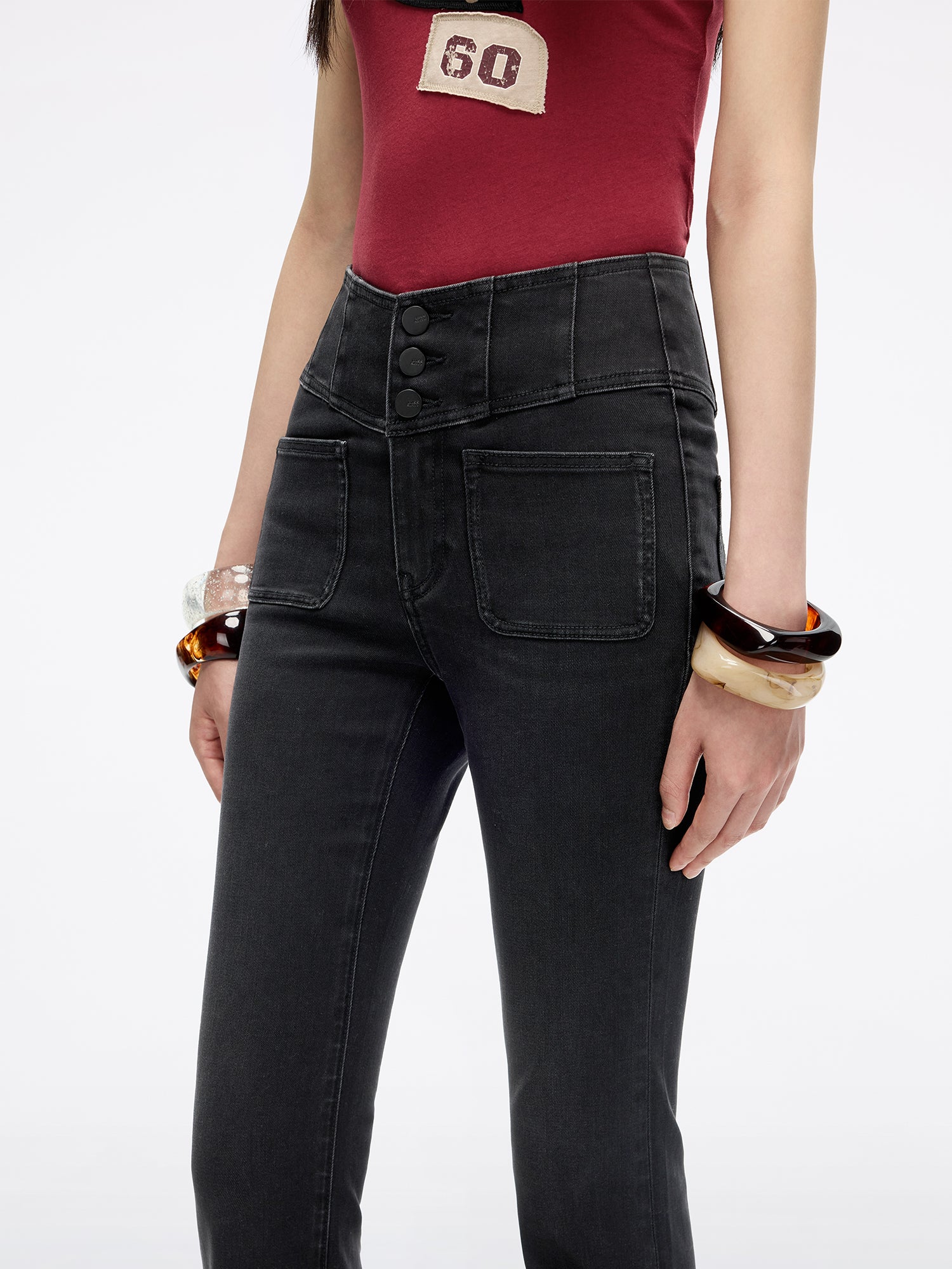 High Waisted Flared Jeans-ALICE