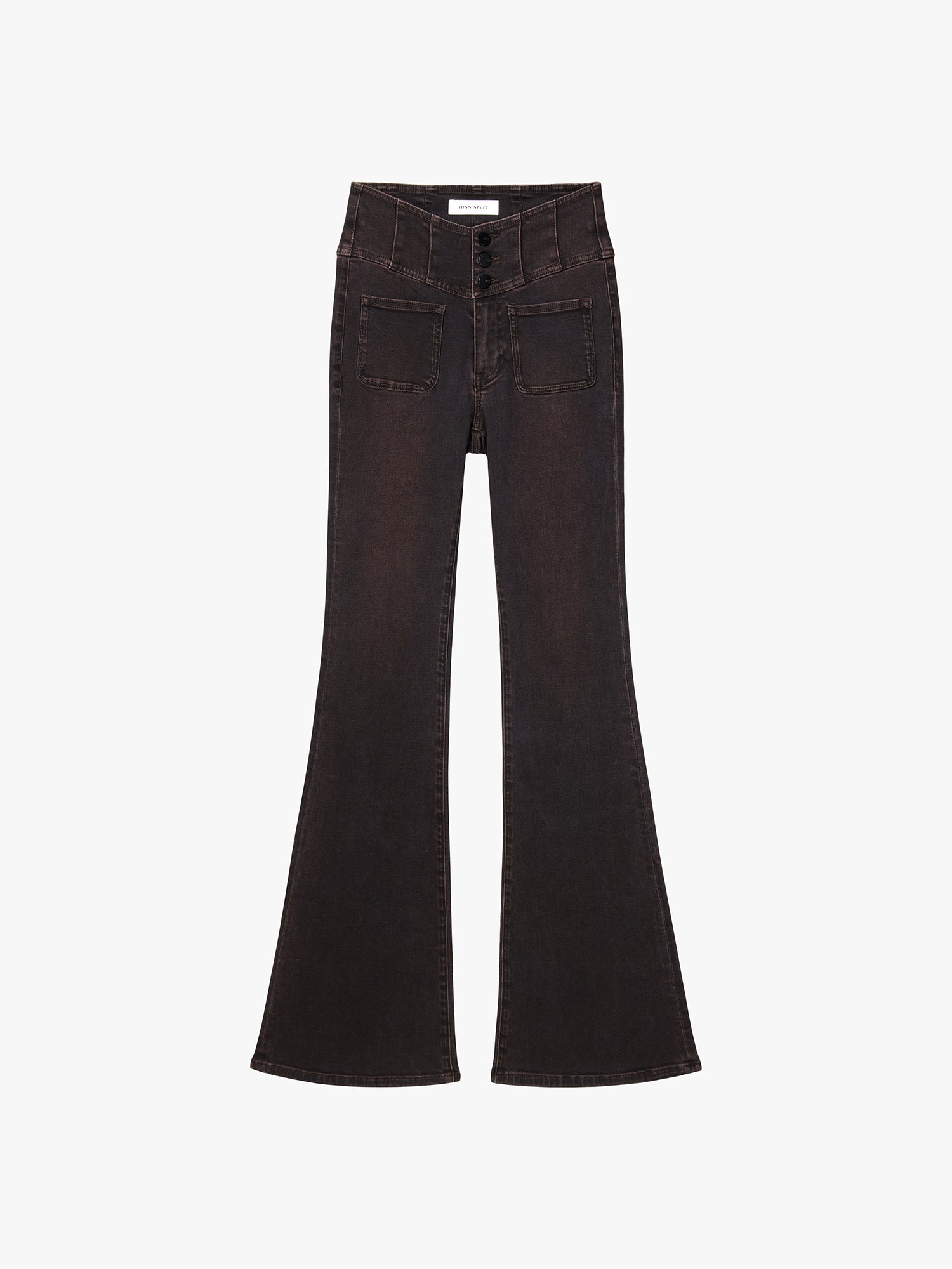 High Waisted Flared Jeans-GLENDA PLUS 5
