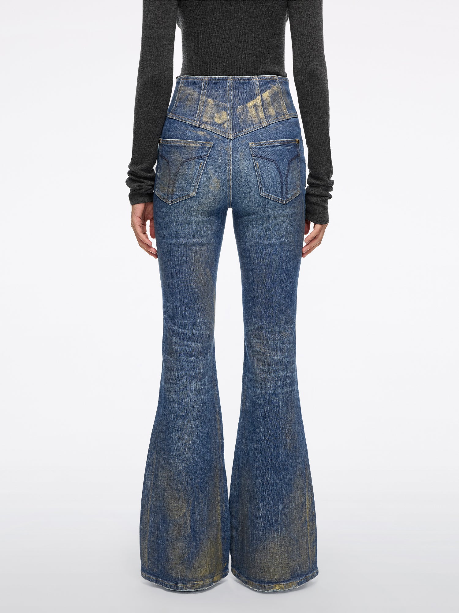 High Waisted Flared Jeans-GLENDA PLUS 5