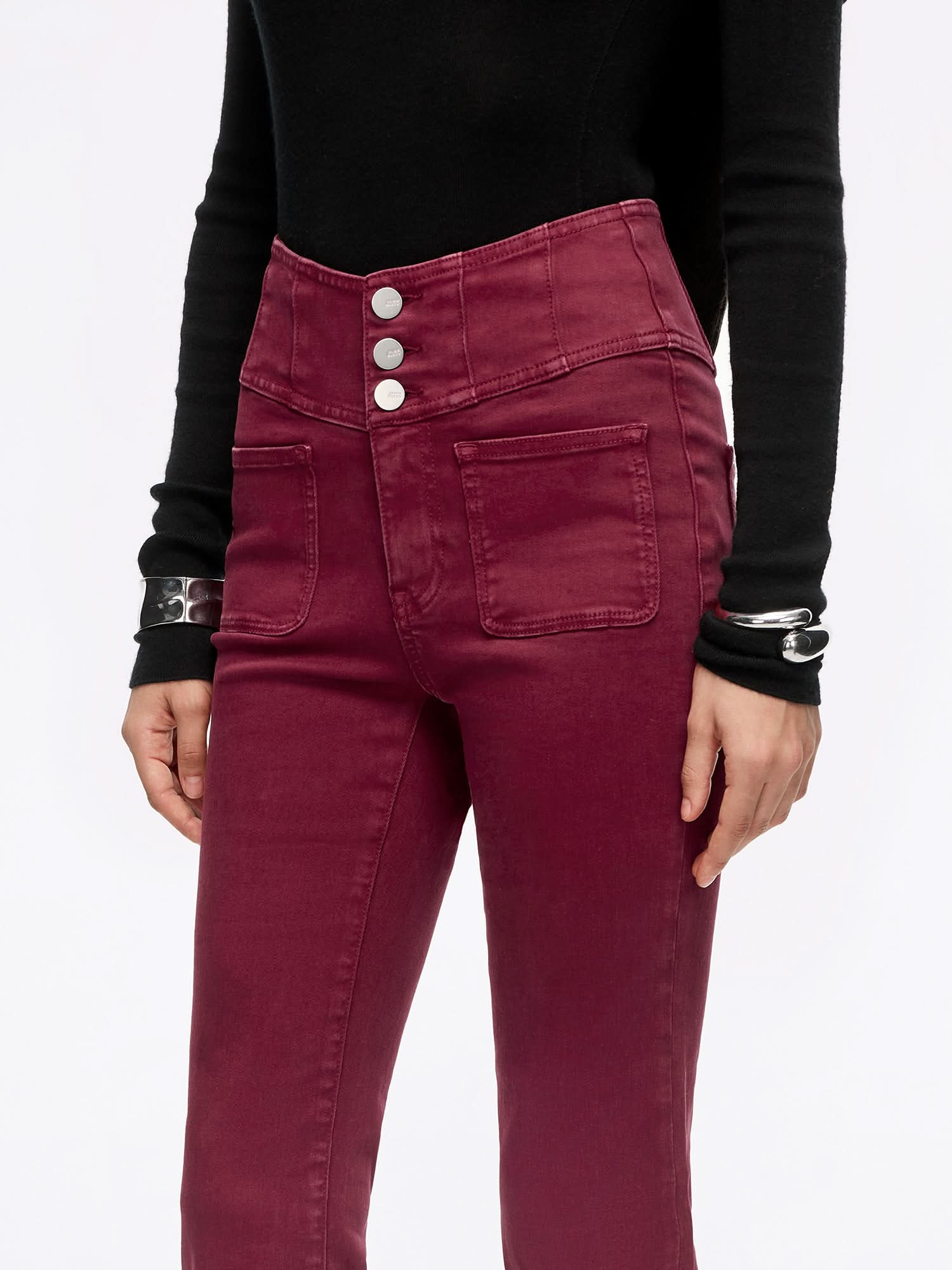 High Waisted Flared Jeans-GLENDA PLUS 5