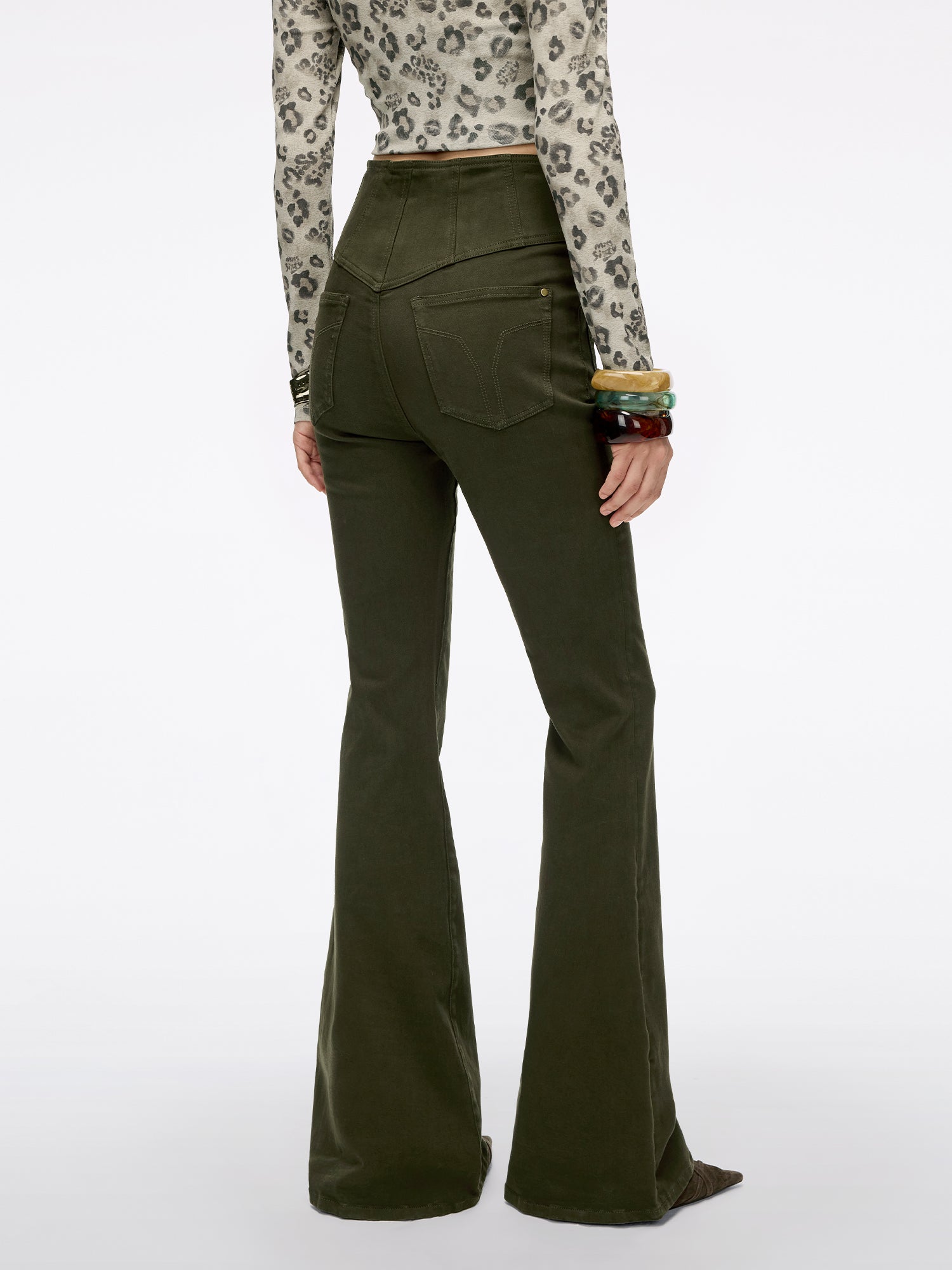 High Waisted Flared Jeans-GLENDA PLUS 5