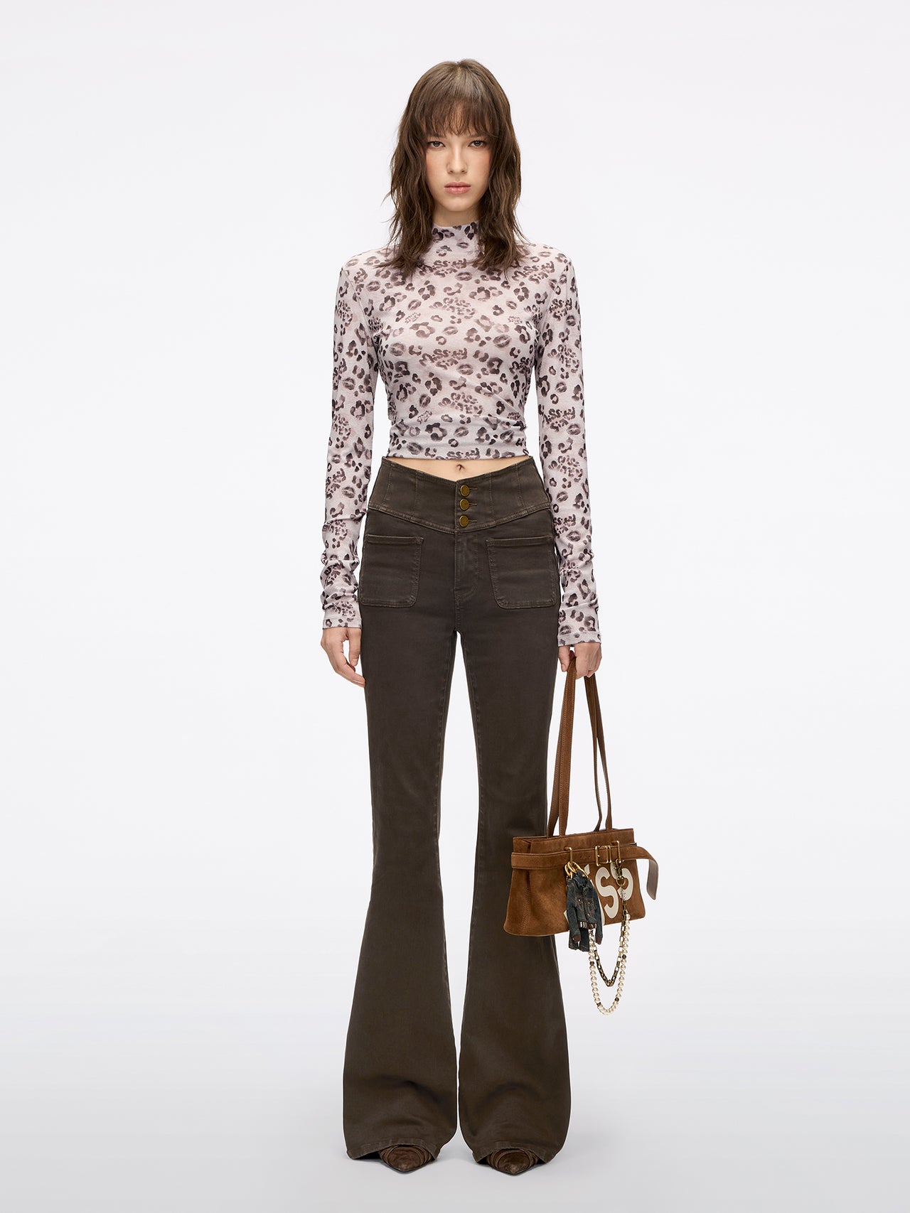 High Waisted Flared Jeans-GLENDA PLUS 5