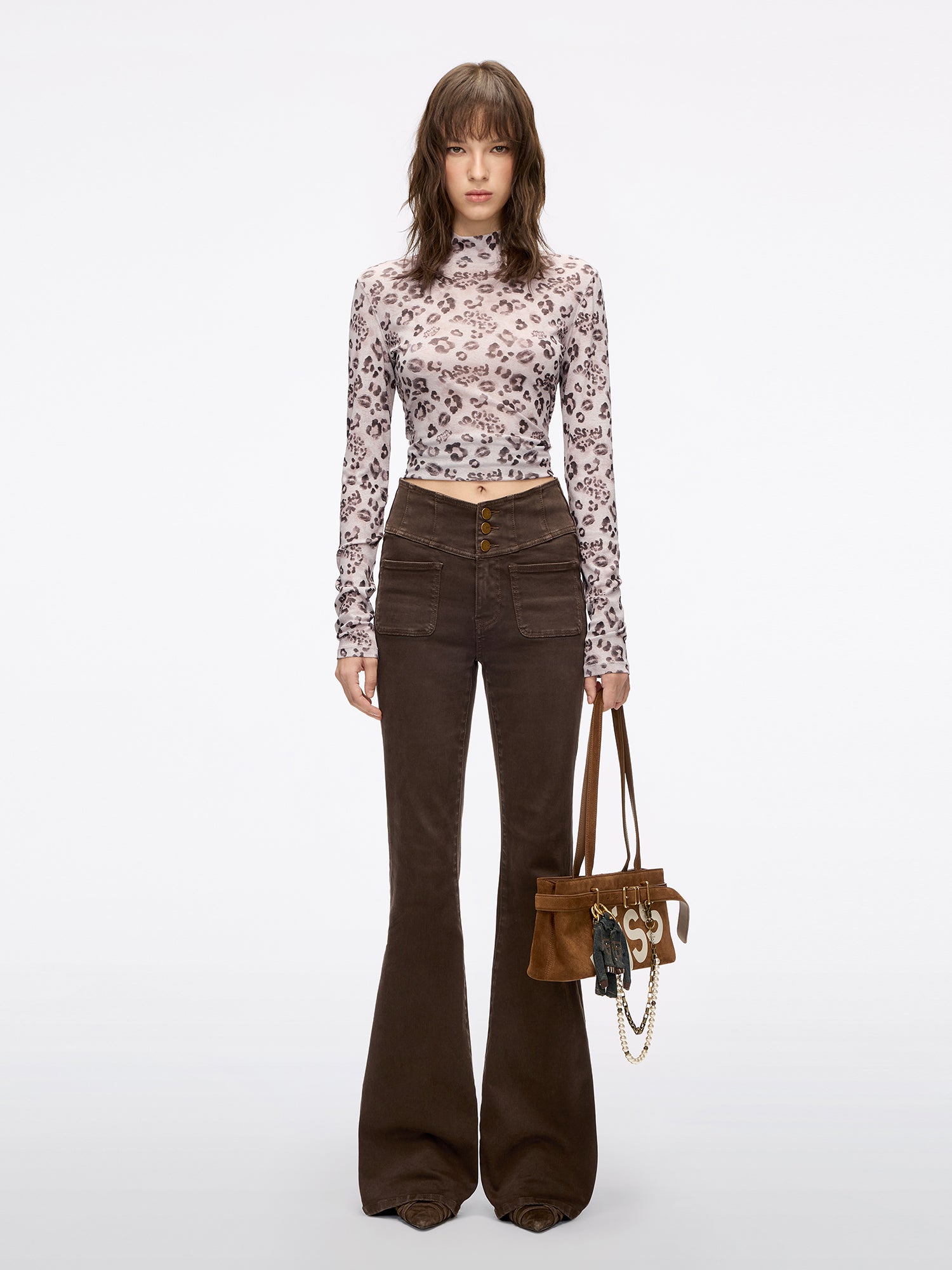 High Waisted Flared Jeans-GLENDA PLUS 5
