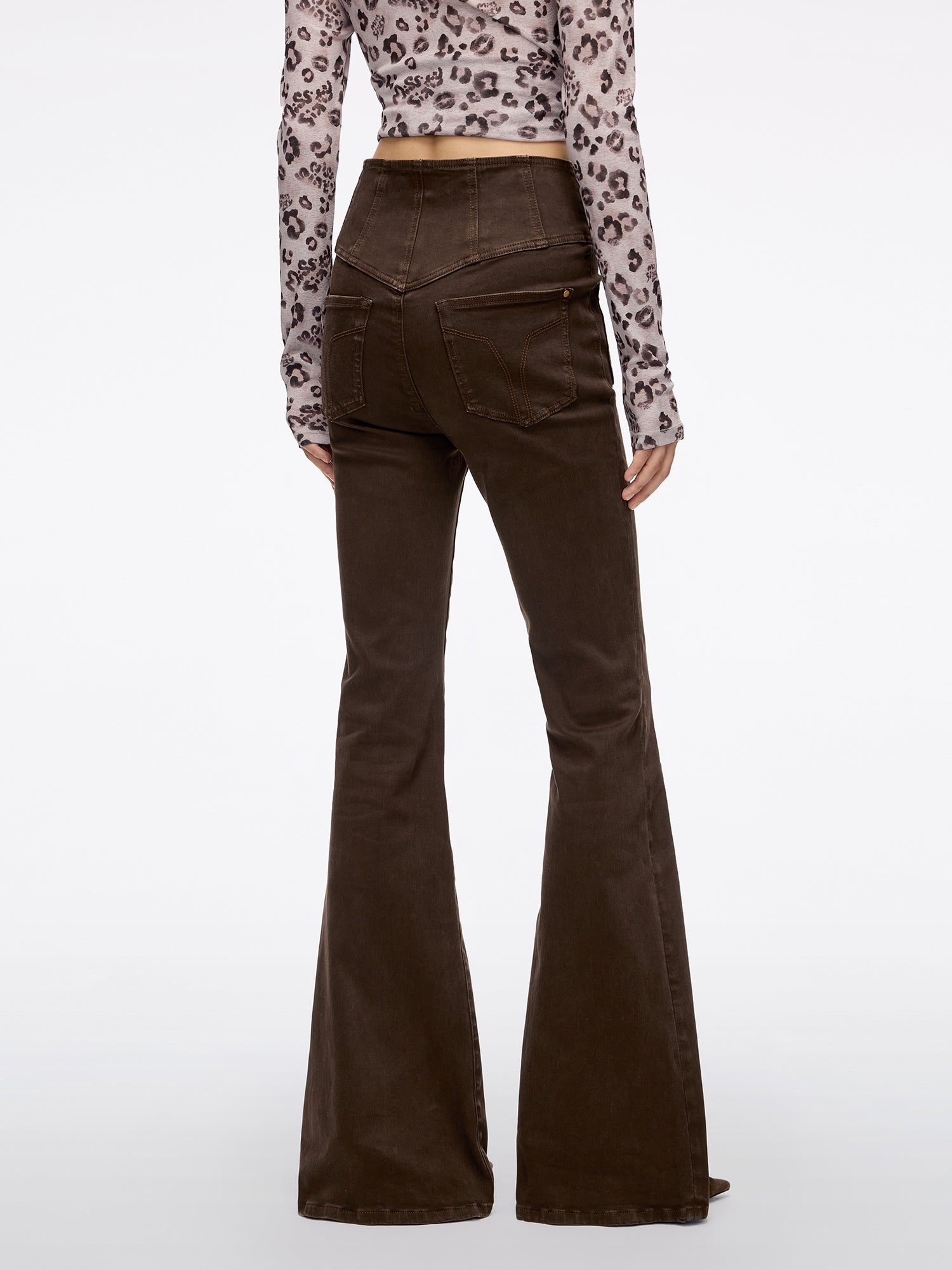 High Waisted Flared Jeans-GLENDA PLUS 5