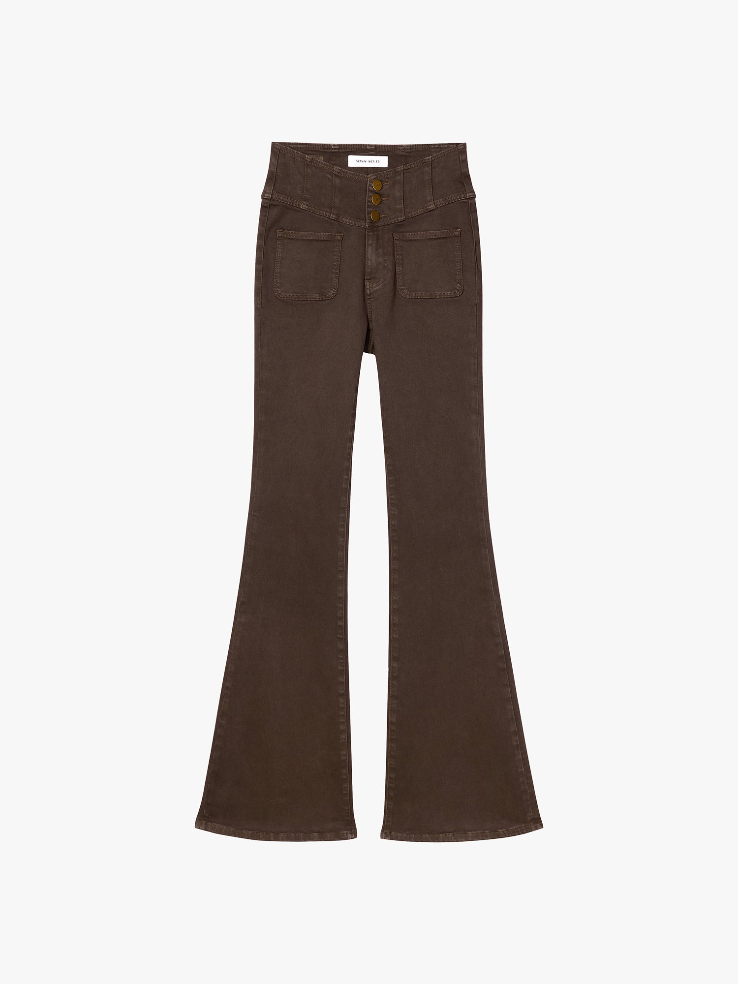 High Waisted Flared Jeans-GLENDA PLUS 5