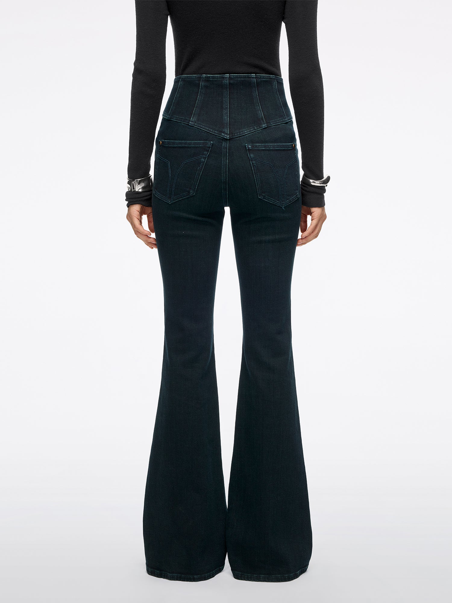 High Waisted Flared Jeans-GLENDA PLUS 5