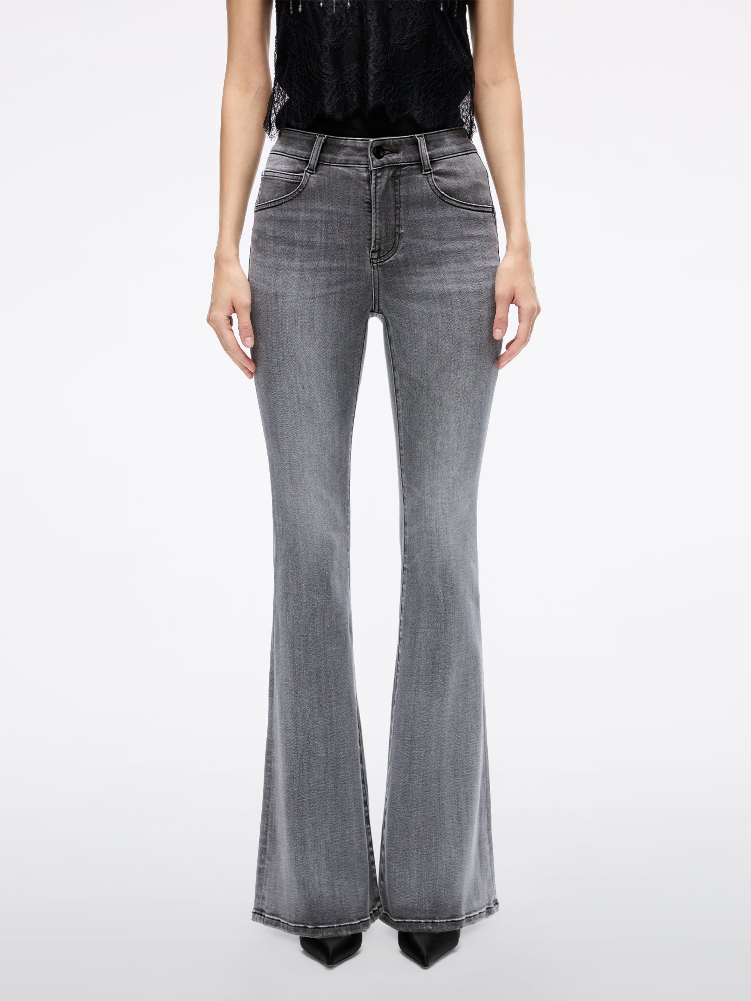 Distressed Flared Jeans-SSM