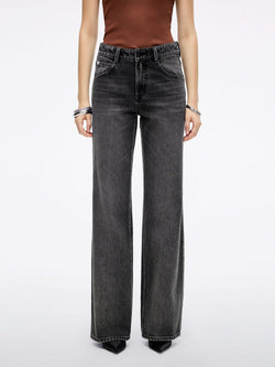 Distressed Straight-Leg Jeans