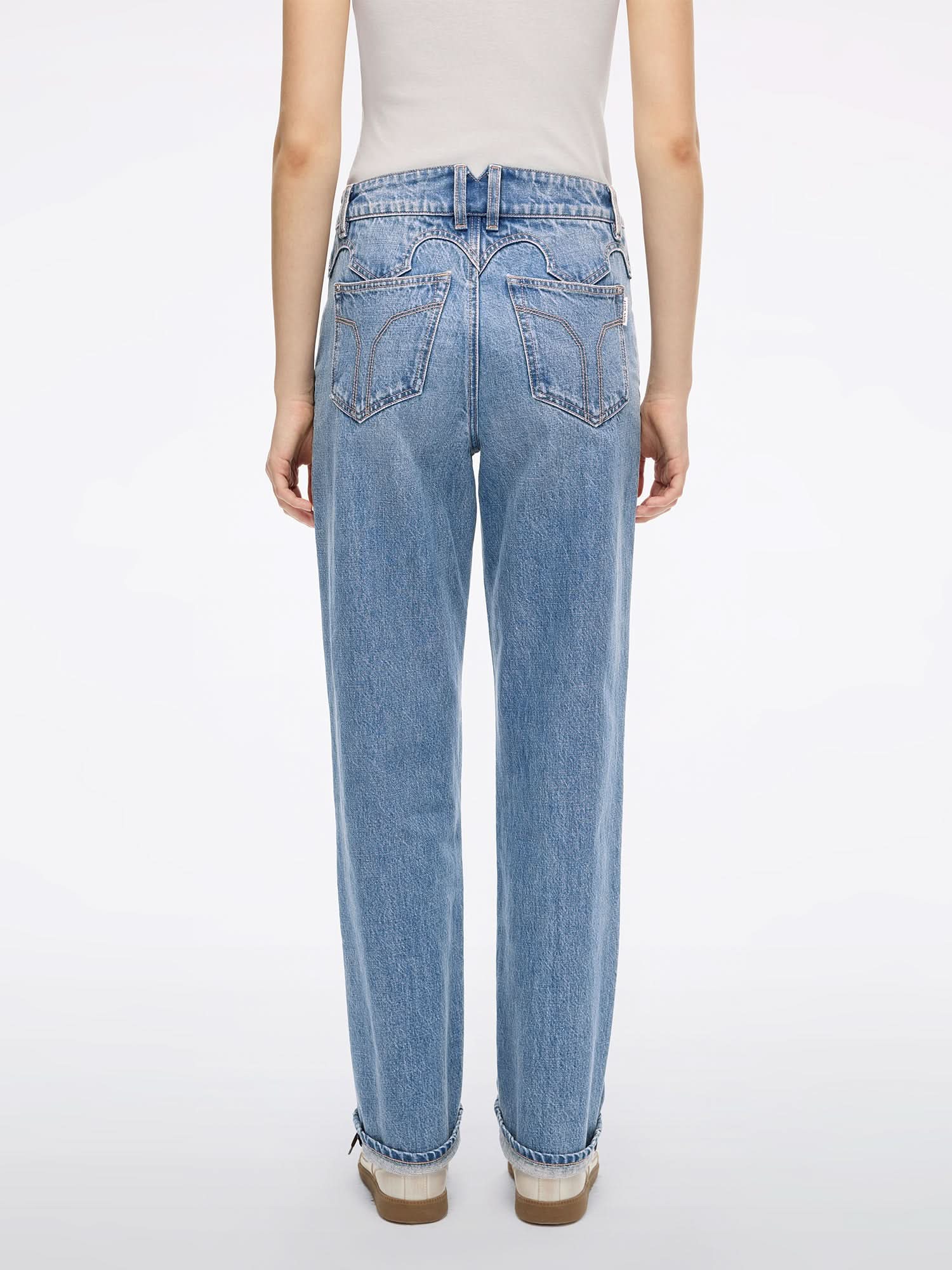 Distressed Denim Jeans-BELLA