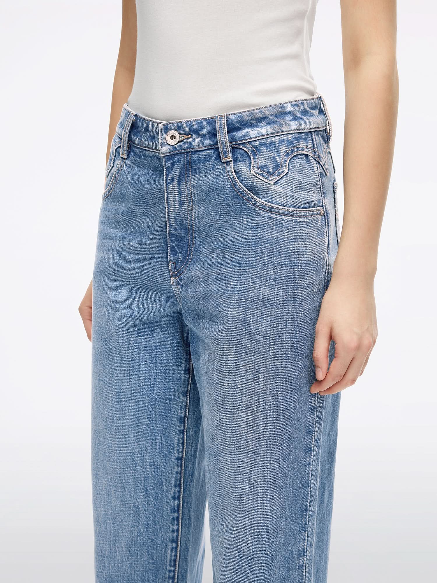 Distressed Denim Jeans-BELLA