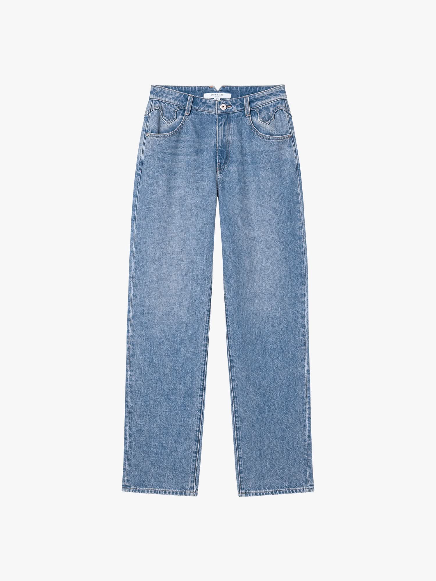 Distressed Denim Jeans-BELLA